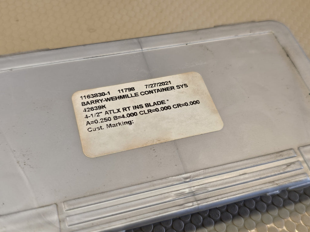​NEW AMADA 42639K ATLX Punch Press RT Blade Insert .250 x 4.00 Thick Turret Tool