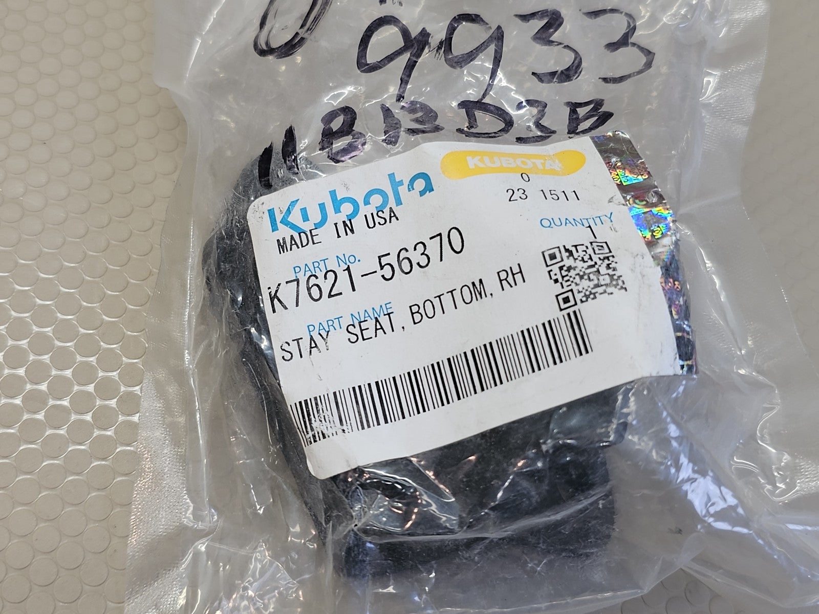 Kubota K7621-56370 Stay Seat Bottom RH Right Hand Bracket Genuine OEM Part