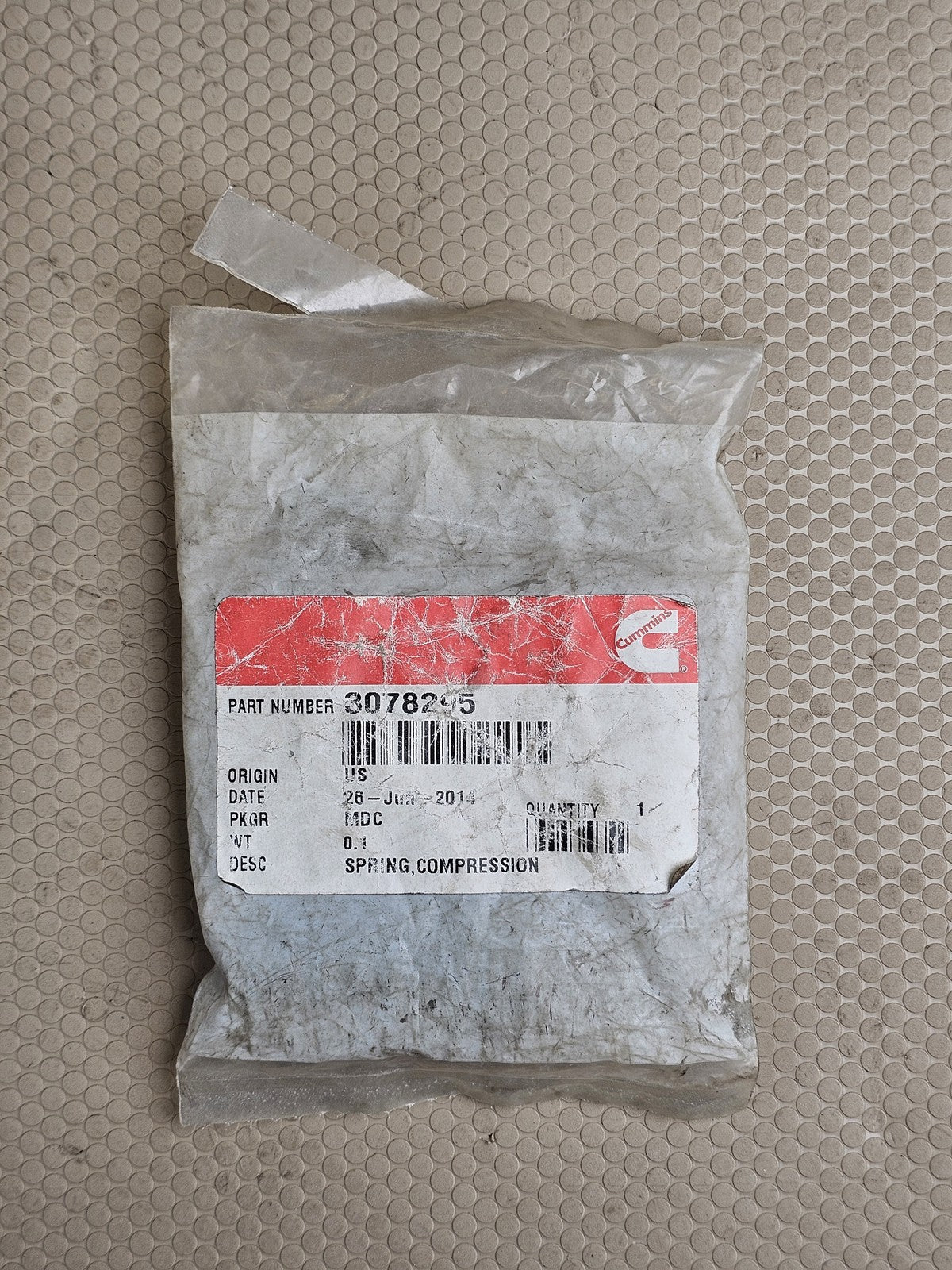 Genuine Cummins 3078295 Compression Spring for N14 Engines