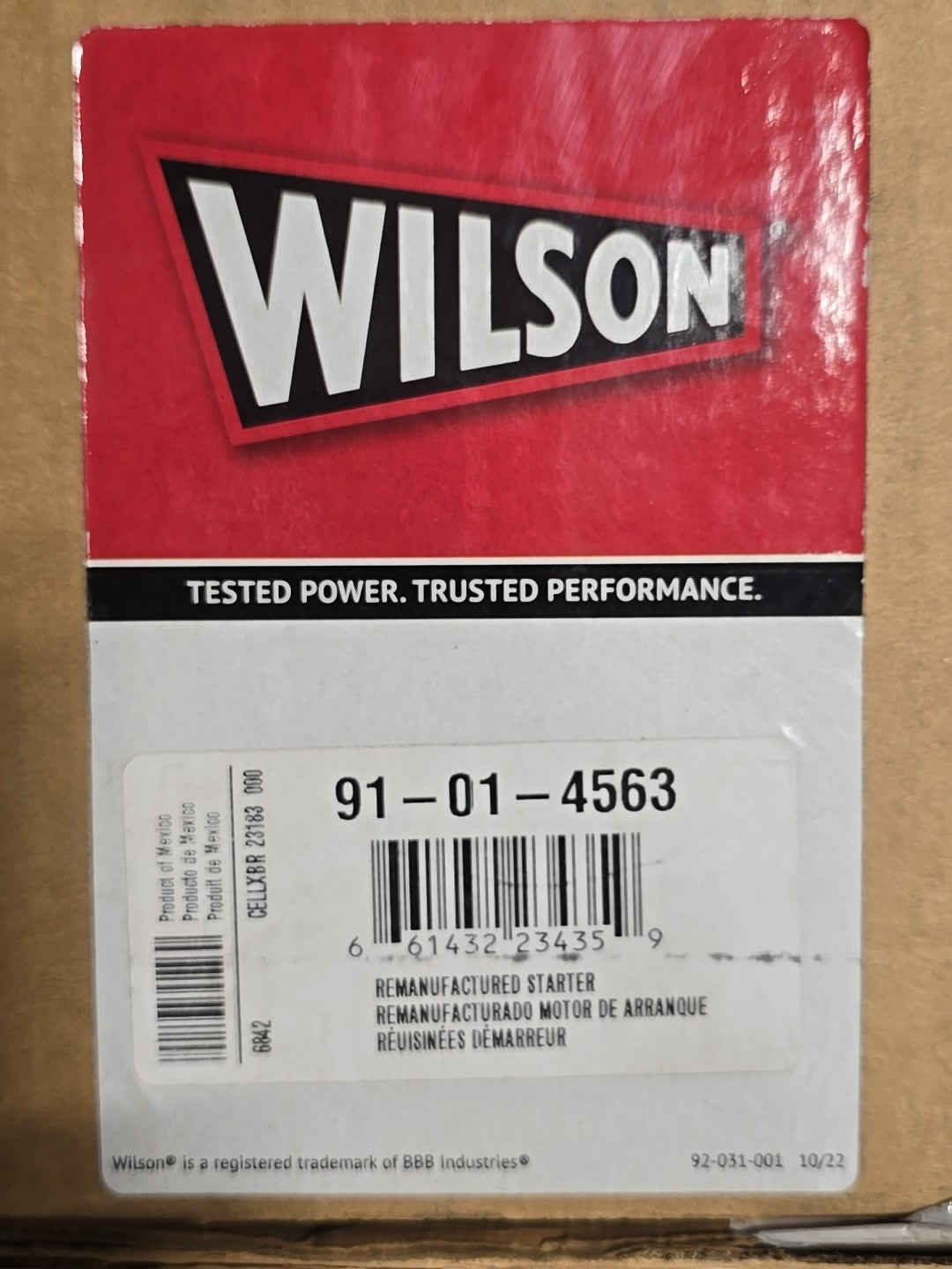Wilson 91014563 Starter and Related Components - Starter Motor