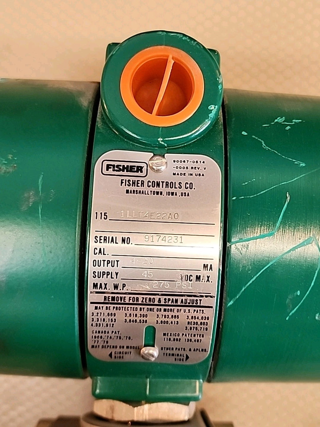 Fisher Controls 1LLT4E22A0 Transmitter 275 PSI 45 VDC 1151-LLT4E22A0M1
