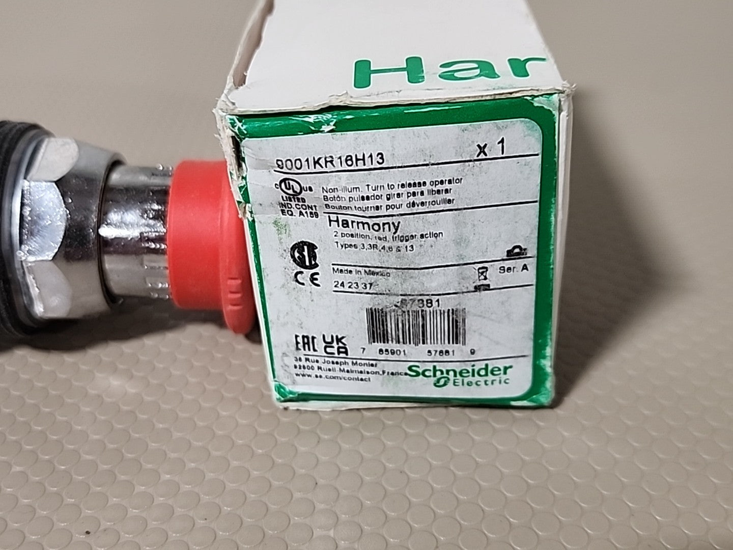 Schneider Electric  9001kr16h13 E-stop Non Illuminated Emergency Red 2 Position