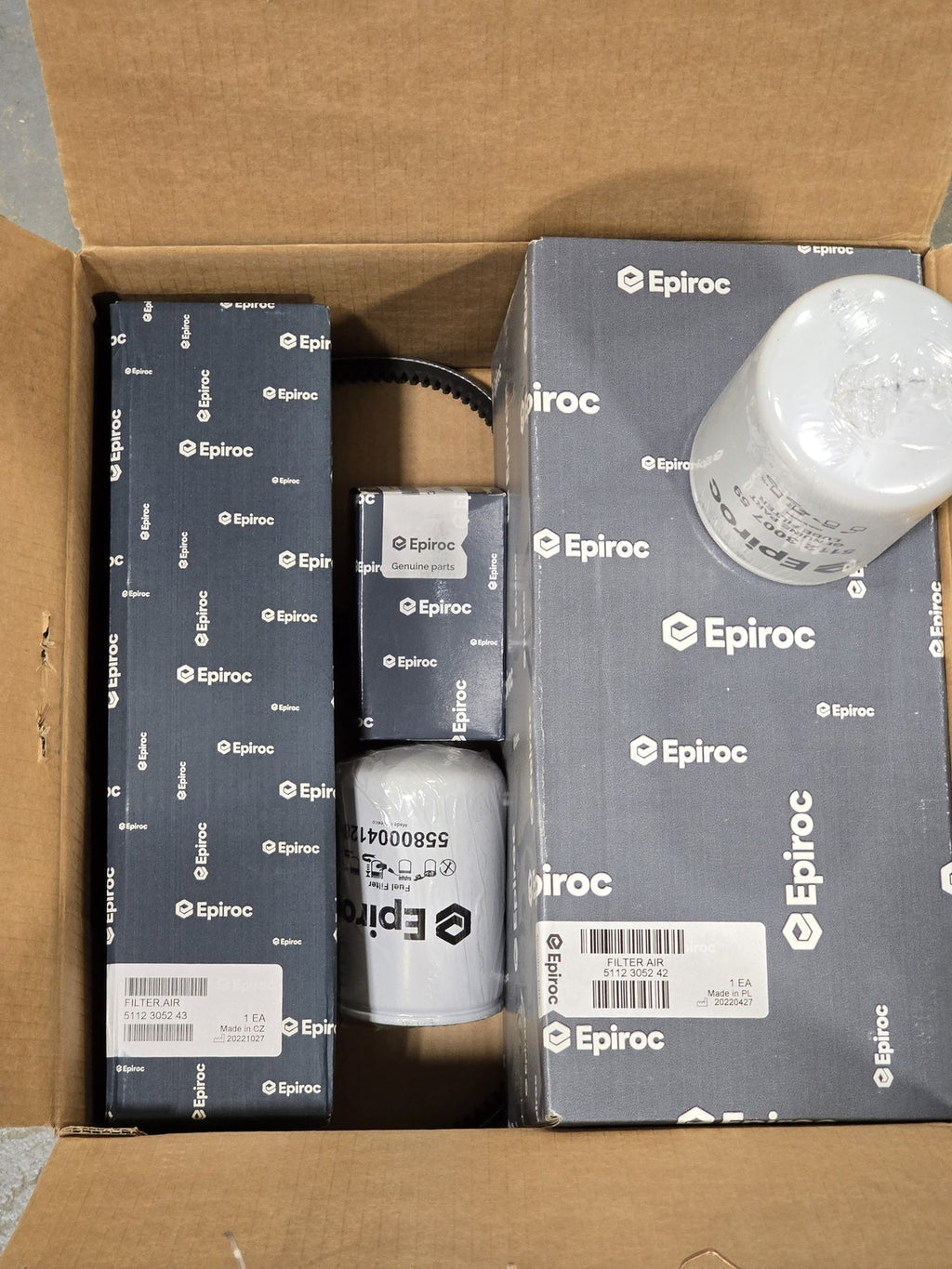 Epiroc 5112 2400 55 PM-Kit w/ Air Fuel Filters & Belt New