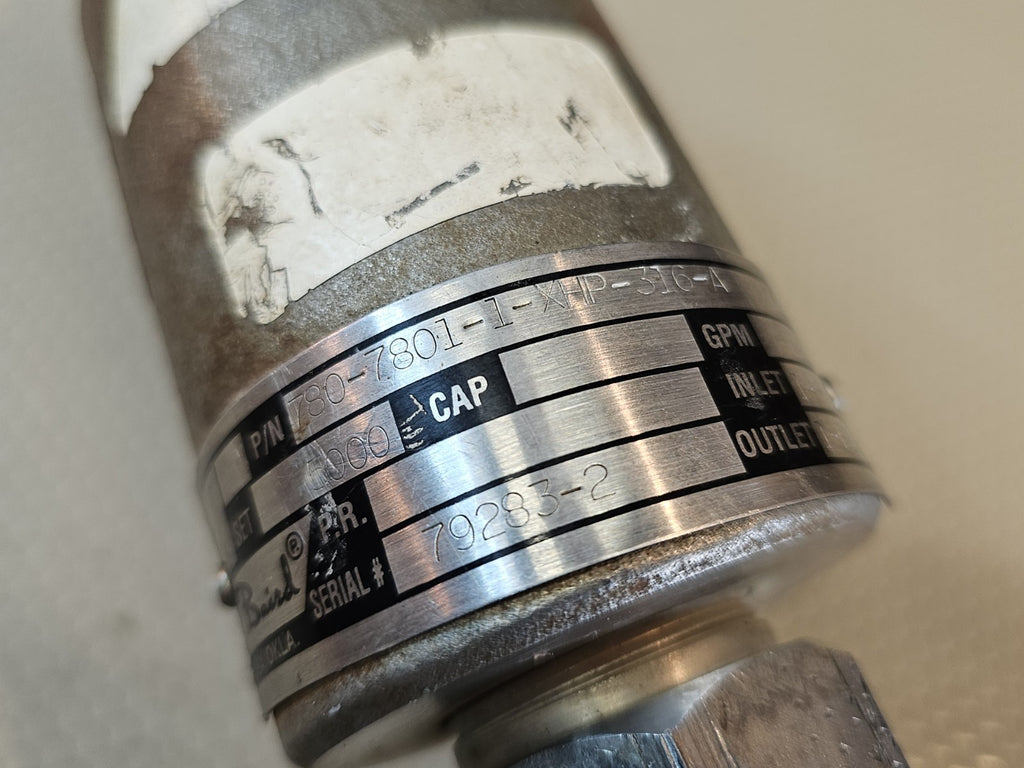 Baird Relief Valve 15-115GPM 500-3000psi 1" Port set @ 3100 MSRP $1000