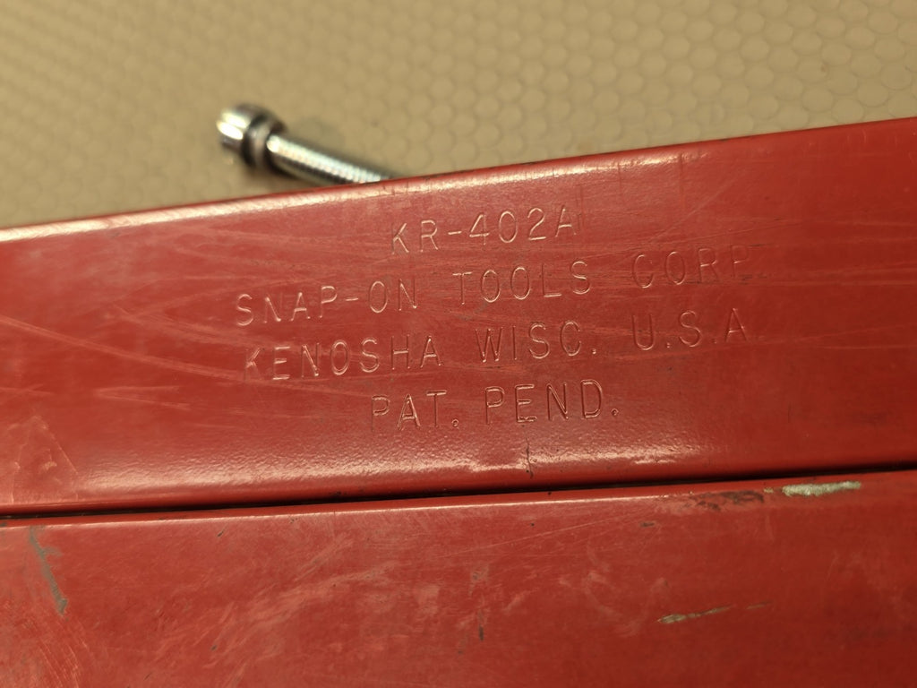 Snap-on Vintage KR-402A Tool Box Handle Roll Cab Handle Red Original End Caps