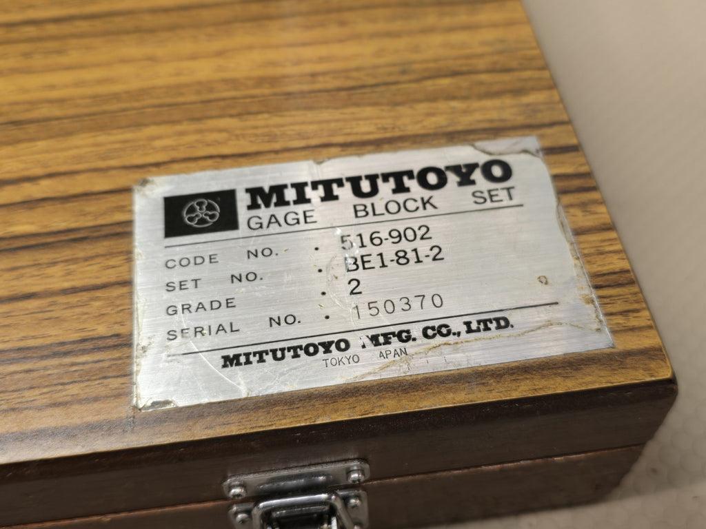 MITUTOYO GAGE BLOCK SET 516-902 BE1-81-2  GRADE 2 Incomplete