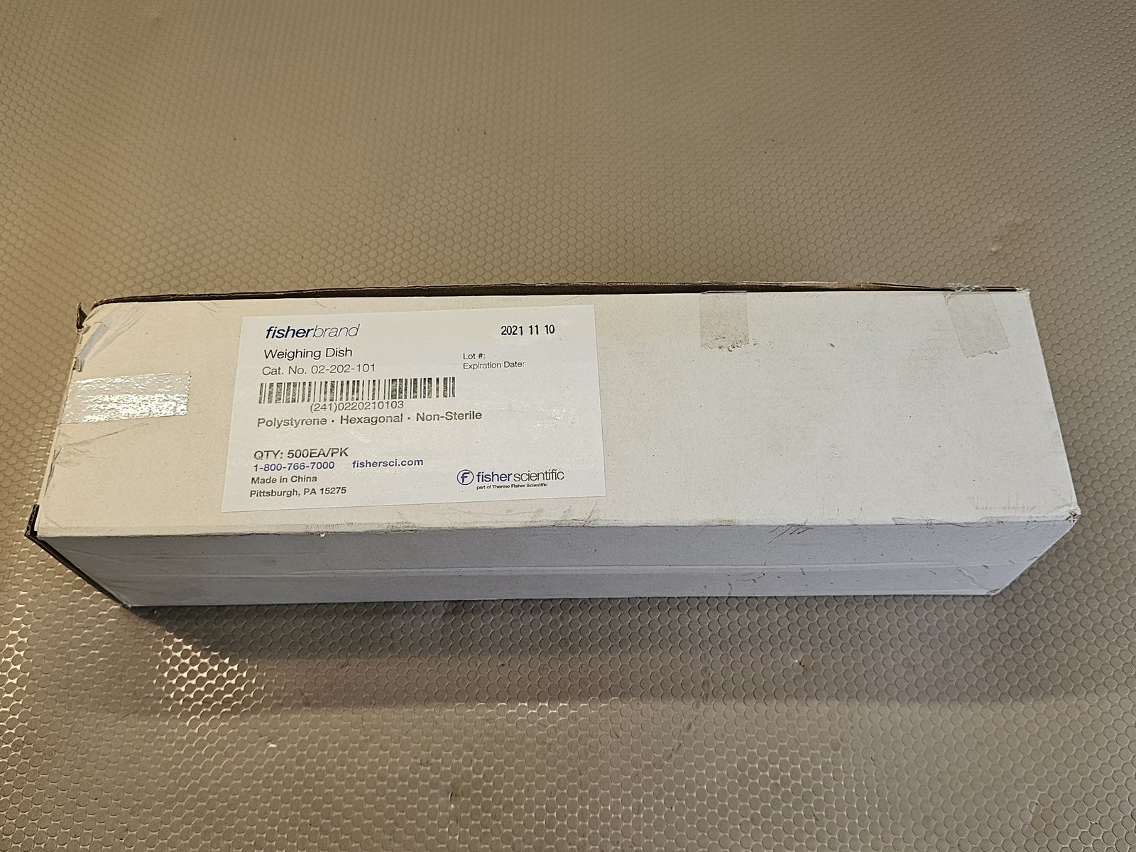 Fisherbrand 02-202-101 Weighing Dish Polystyrene Hexagonal Non-Sterile 500/PK