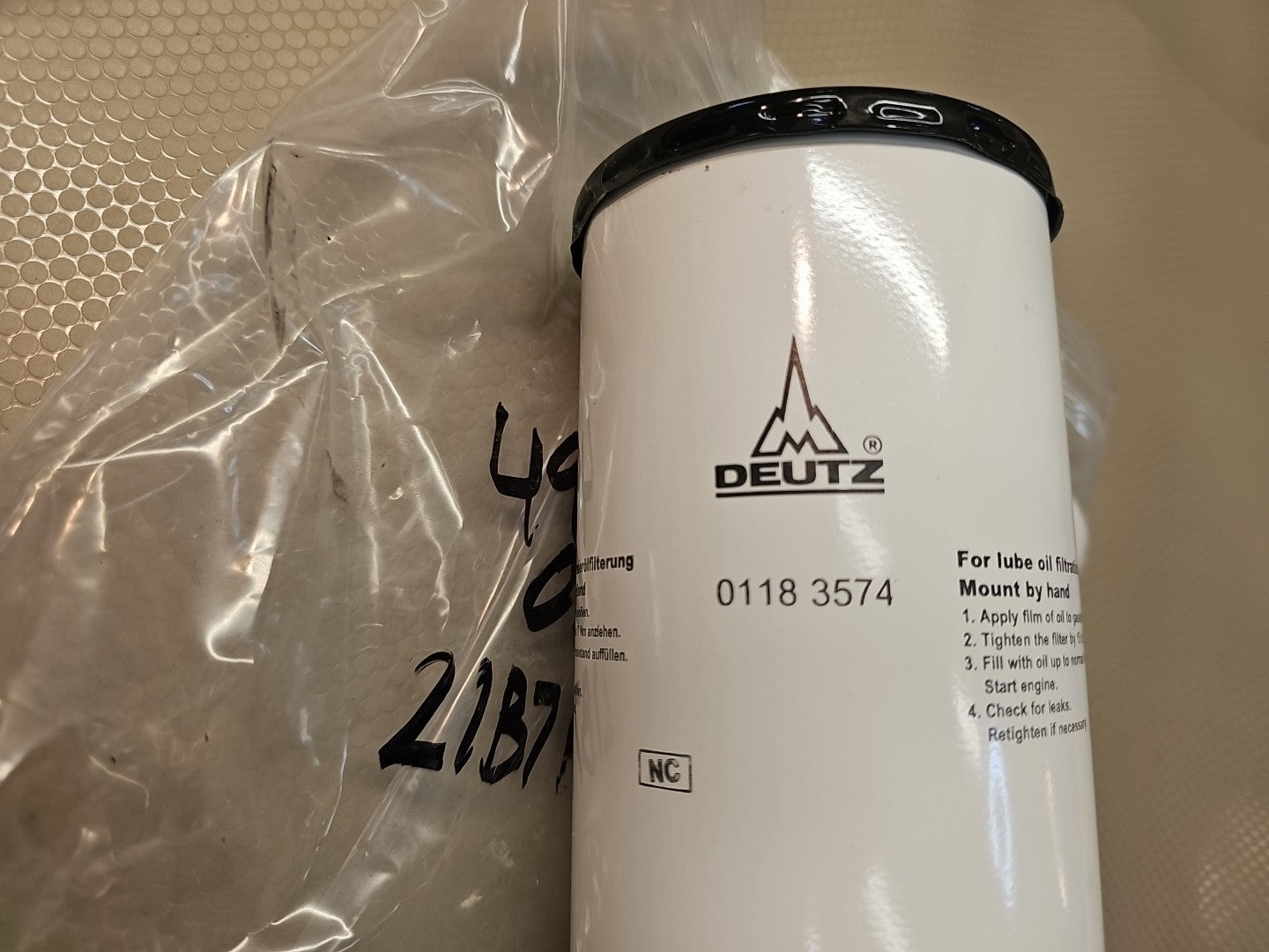 OEM DEUTZ Spin-on Full Flow Lube Filter 0118-3574 01183574 1013 EC Engine
