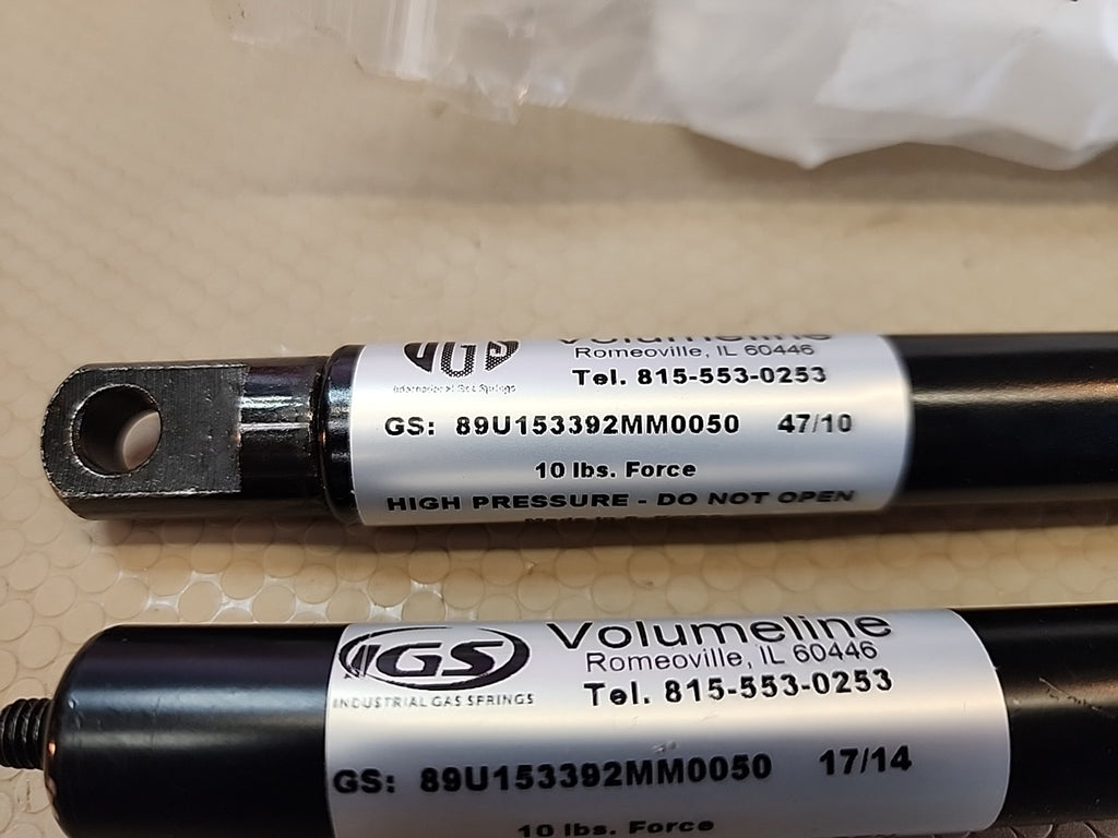 2x Set IGS VOLUMELINE GS:89U HIGH PRESSURE GAS SPRING 10 LBS 47/10 & 17/14 