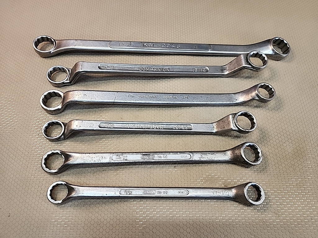 USA LARGE Offset Box Wrench SAE Mixed Set Lot Gedore Thorsen Companion Kal 