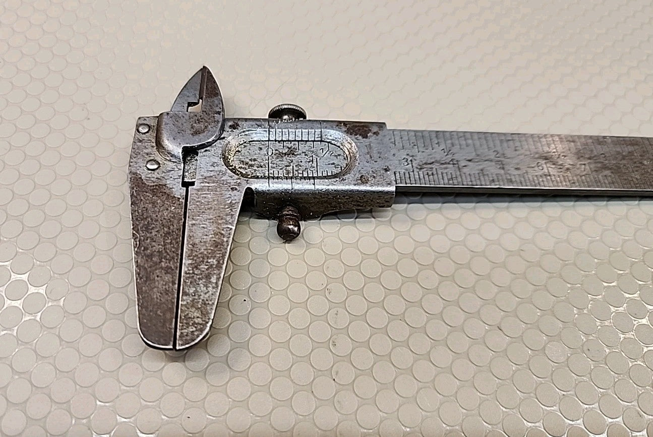 VINTAGE STAINLESS RULER CALIPER UNBRANDED 5 INCH