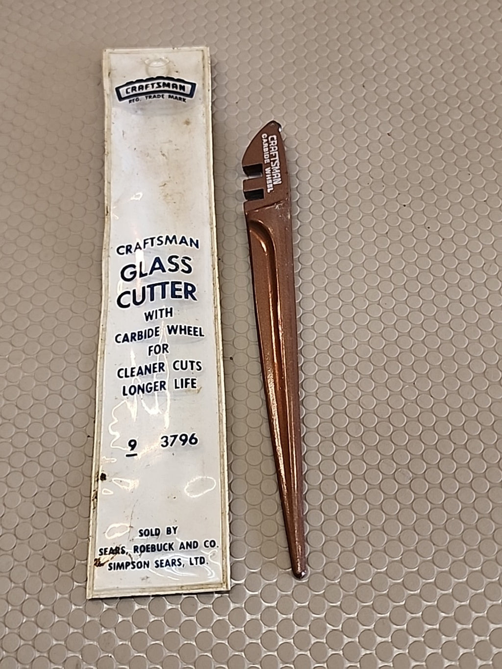 Craftsman Glass Cutter Carbide Wheel 9-3796 USA 1960s /w Pouch