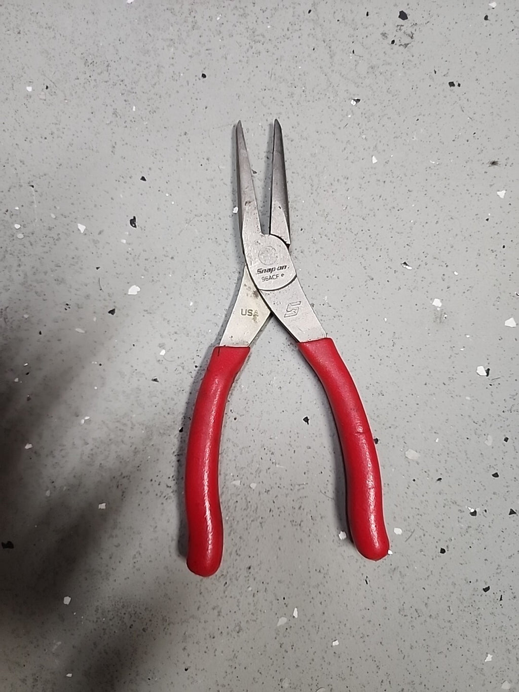 Snap On Tools RED 96ACF 8" Needle Nose Pliers Red Soft Grip
