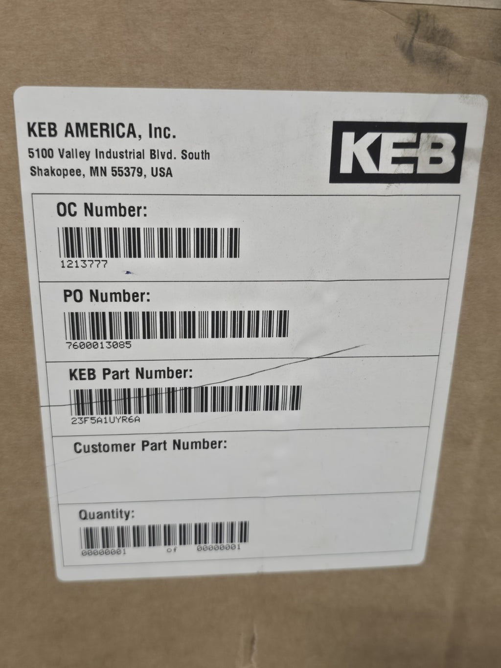 NEW KEB 23F5A1U-YR6A F5 VFD Variable Frequency Drive Inverter 75kW 305-500V