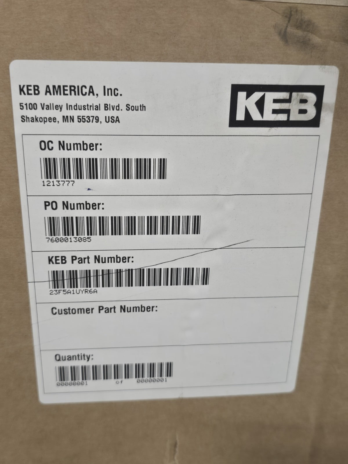 NEW KEB 23F5A1U-YR6A F5 VFD Variable Frequency Drive Inverter 75kW 305-500V