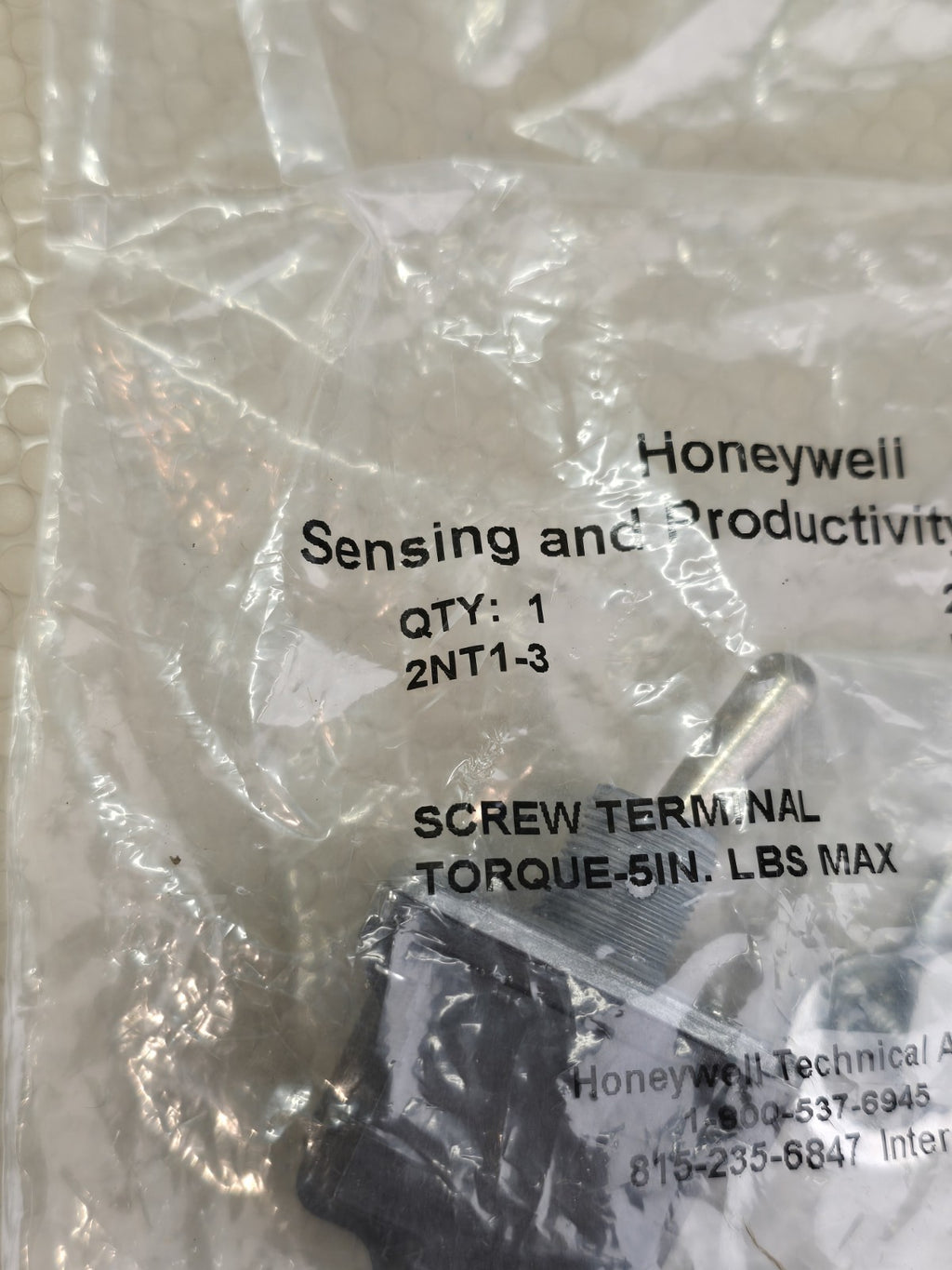 HONEYWELL 2NT1-3 Toggle Switch, On / On, DPDT, 2-Position