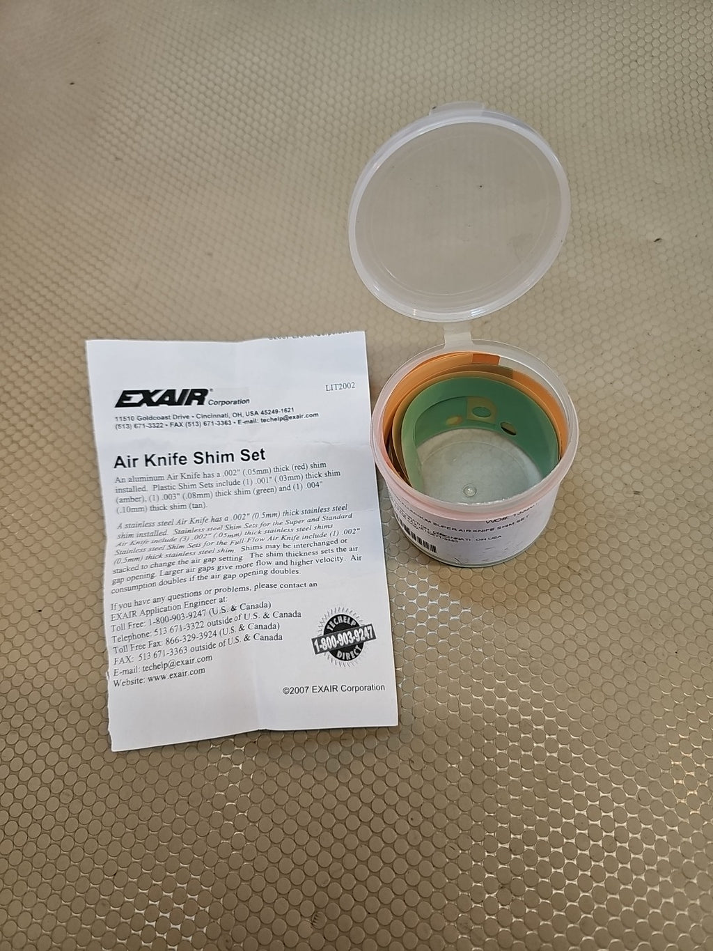 EXAIR EXAIR Shim Set: 4LCE1/4LCE2, 110324, Polyest 110324 / 110324 (NEW IN BOX) 