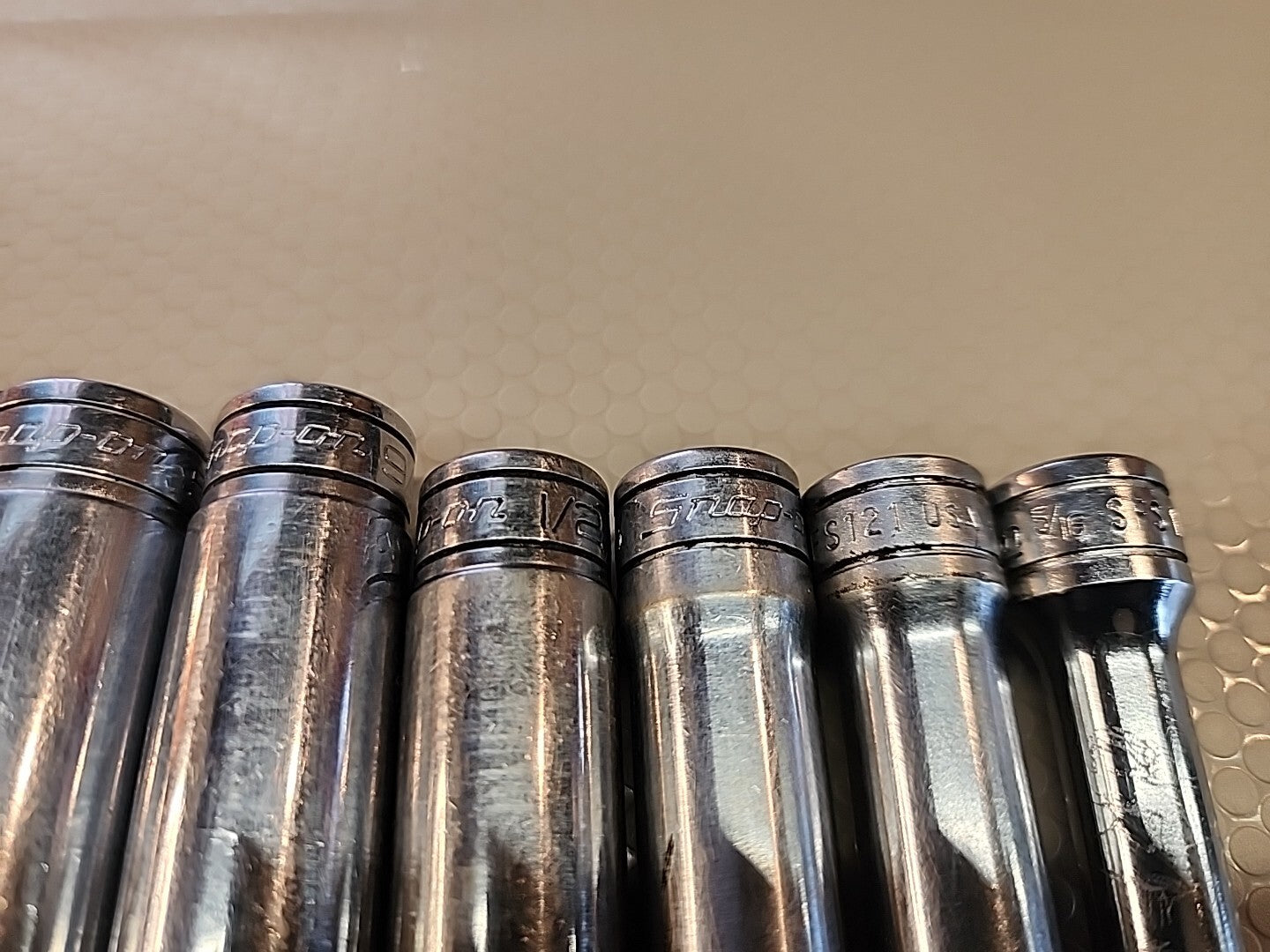 Snap-on 9Piece 3/8" Drive SAE Deep Socket Set 6 Point 