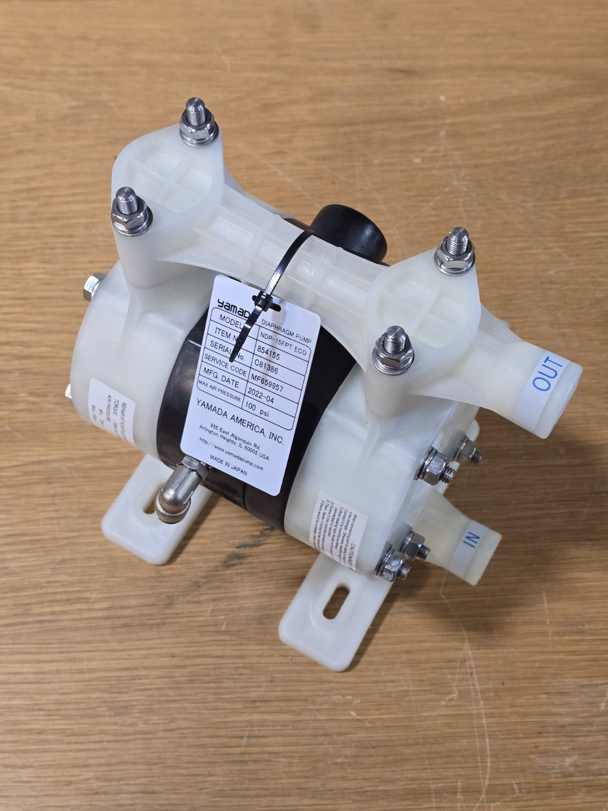 NEW YAMADA PUMP NDP-15FPT ECO/854207 100psi DIAPRAGM PUMP