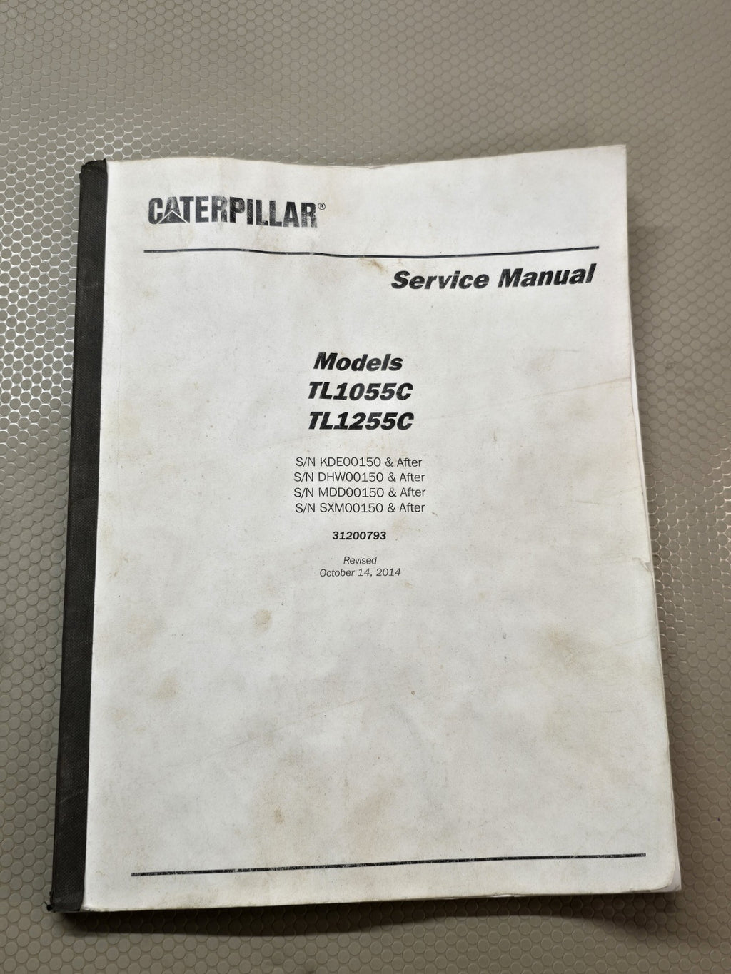 CAT Caterpillar TL1255C Telehandler Shop Service Repair Manual S/N KDE00150-