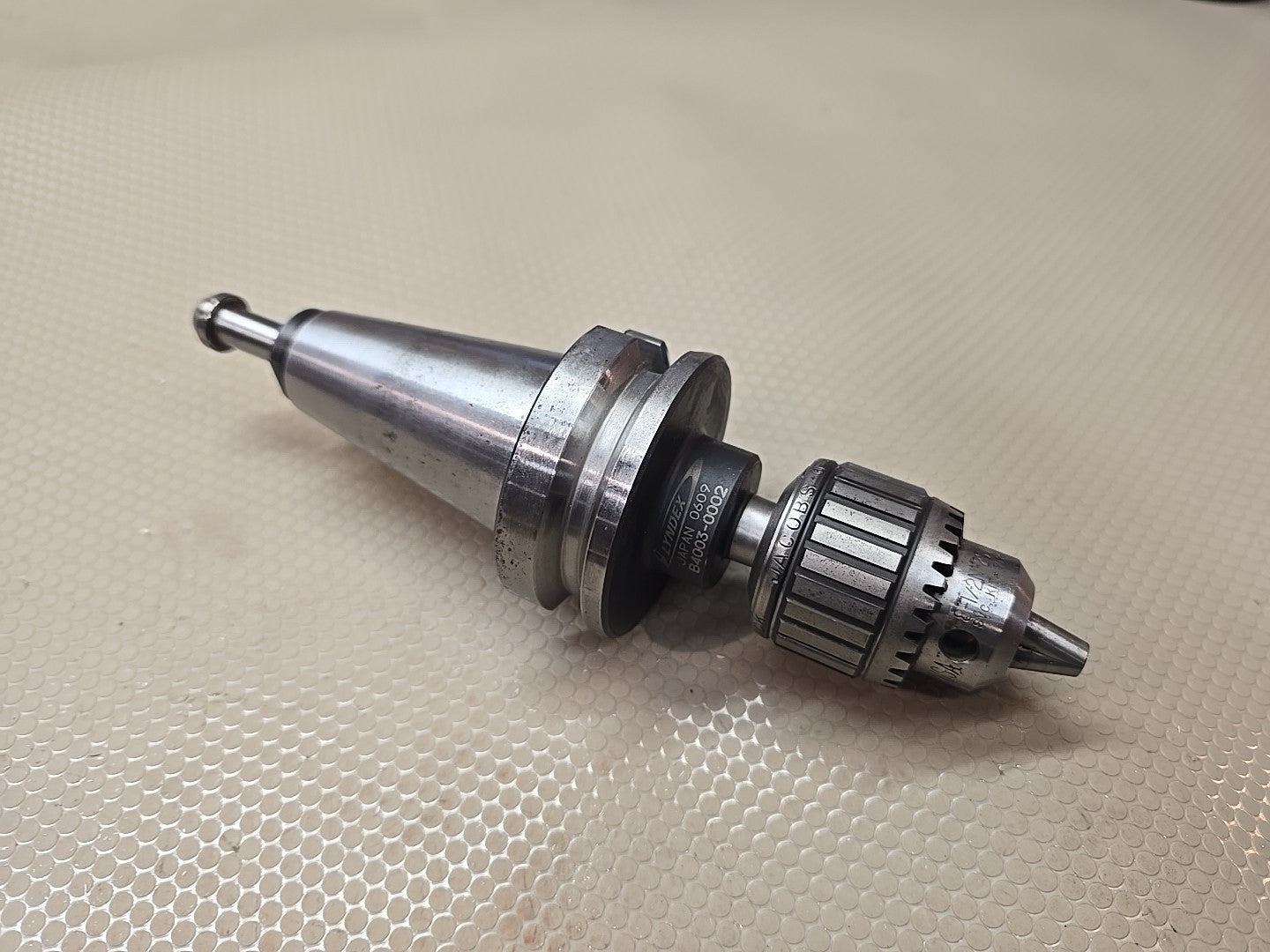 Jacobs Ball Bearing Super Chuck 0"-1/4" 5/8" Jacobs Arbor 8-12/N 2SJT BT40 Hold