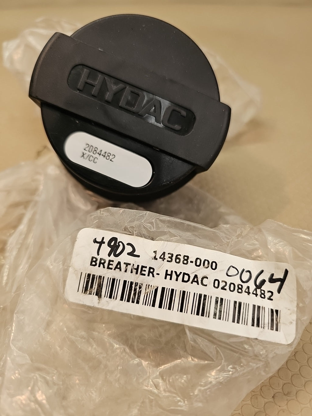Hydac 02084482 14368-000 Non-Metallic Breather Micron Rating 3 1-1/16-12 UNF