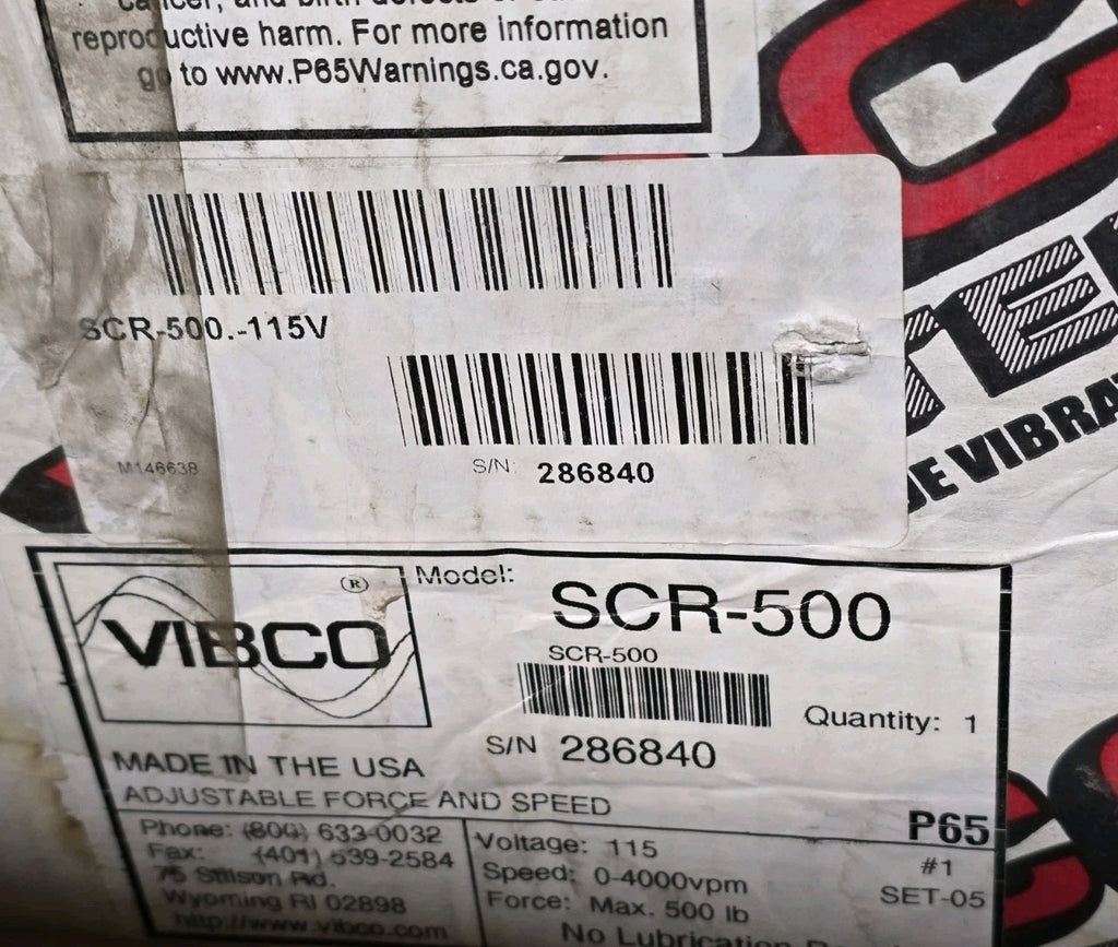 Vibco Scr-500 Electric Vibrator, 3.5 A, 115Vac, 1 Phase *NEW IN BOX*