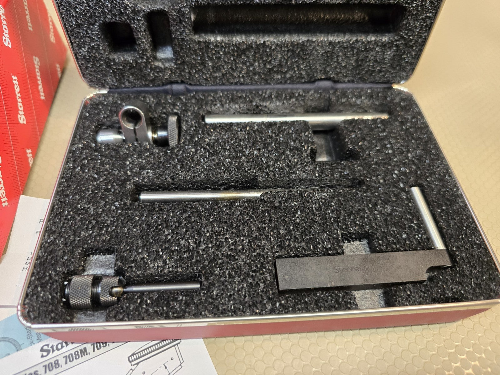 STARRETT 709ACZ Dial Test Indicator, Dovetail, Steel Attachments only *MINT*