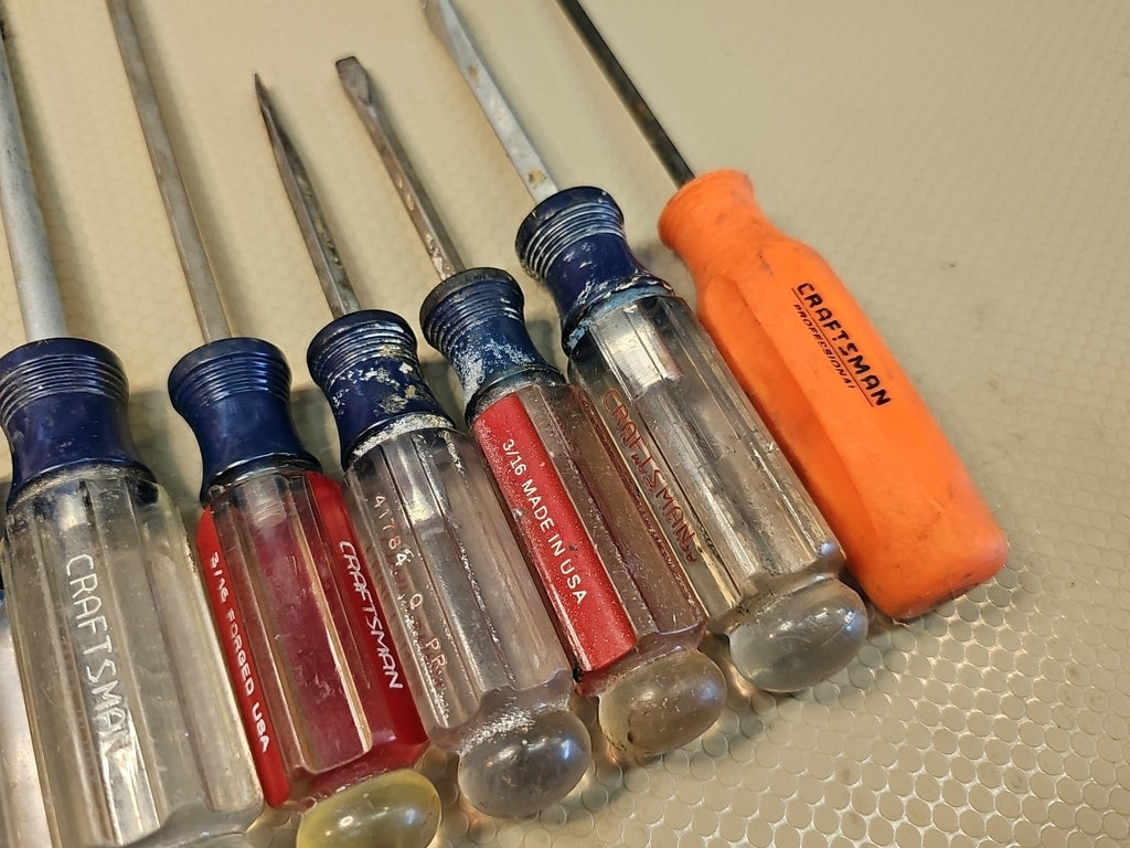 10 Piece Craftsman USA Screwdrivers Lot -  Flat Phillips WF Vintage Stubbys 