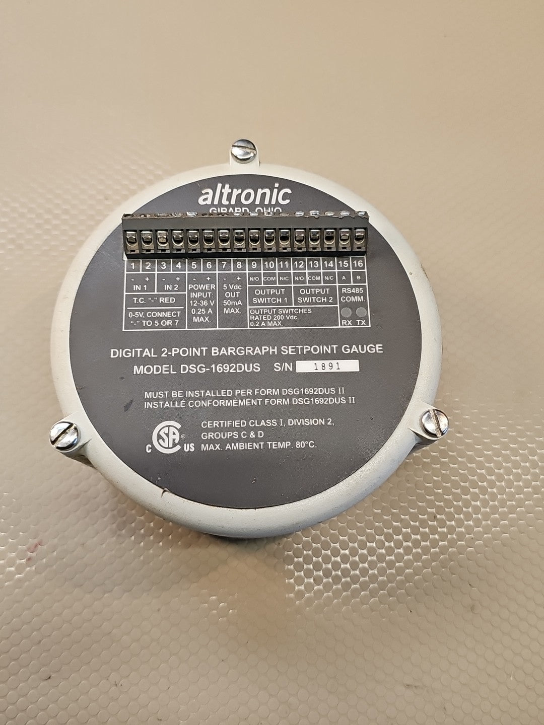 Altronic Digital Set Point DSG-1692DUS