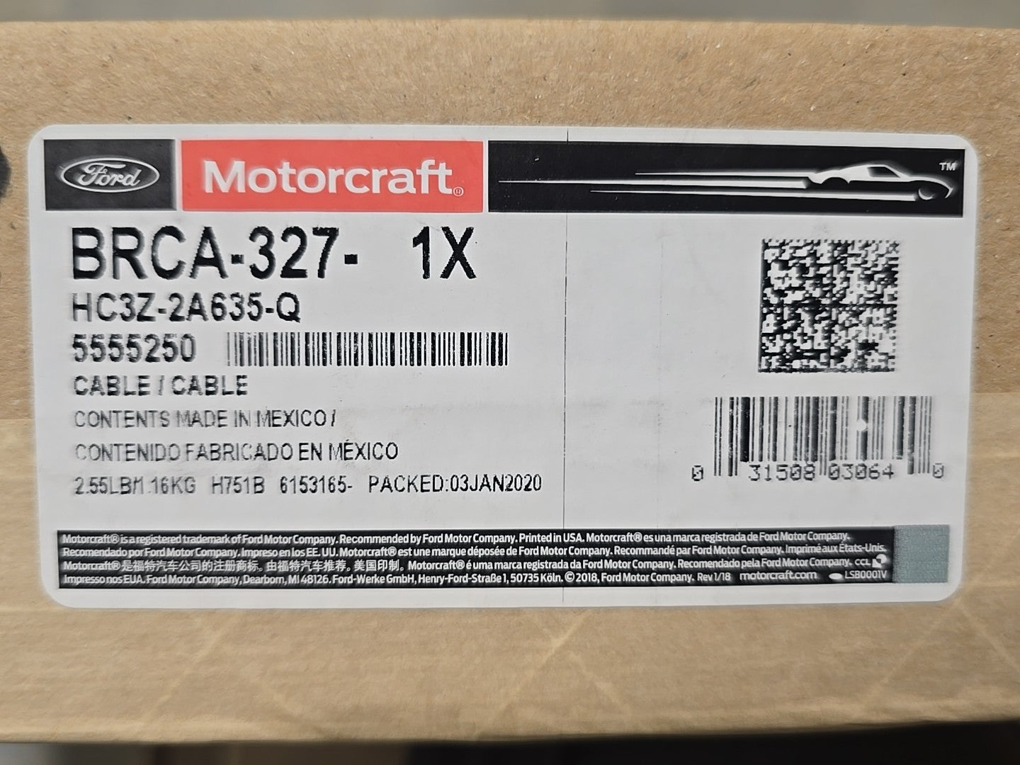 Genuine Ford OE Cable Asy - Parking Brake BRCA-327 Genuine Oem Ford NEW