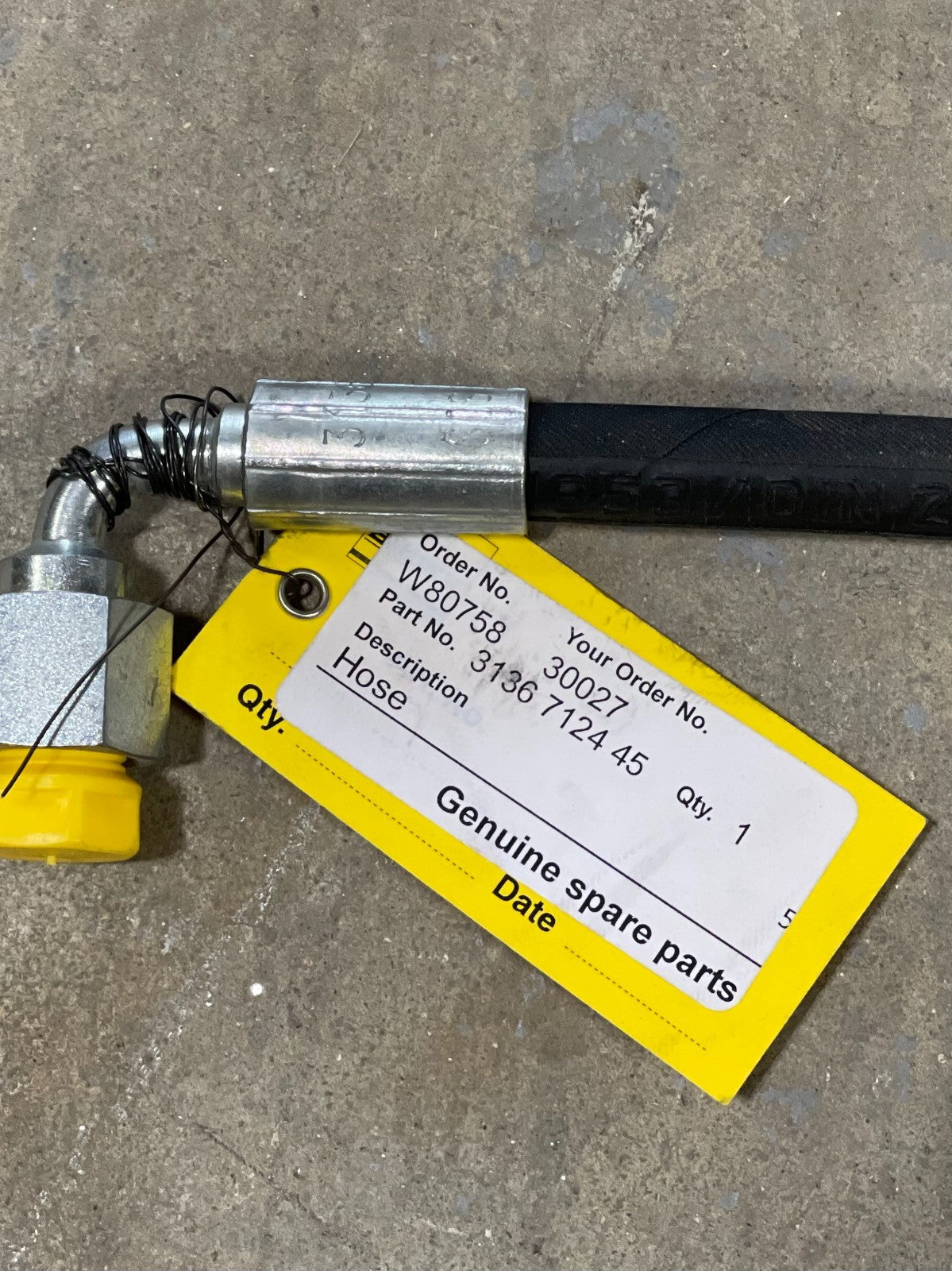 Epiroc/Atlas Copco Brokk 12" Grease Hose 3136 7124 45