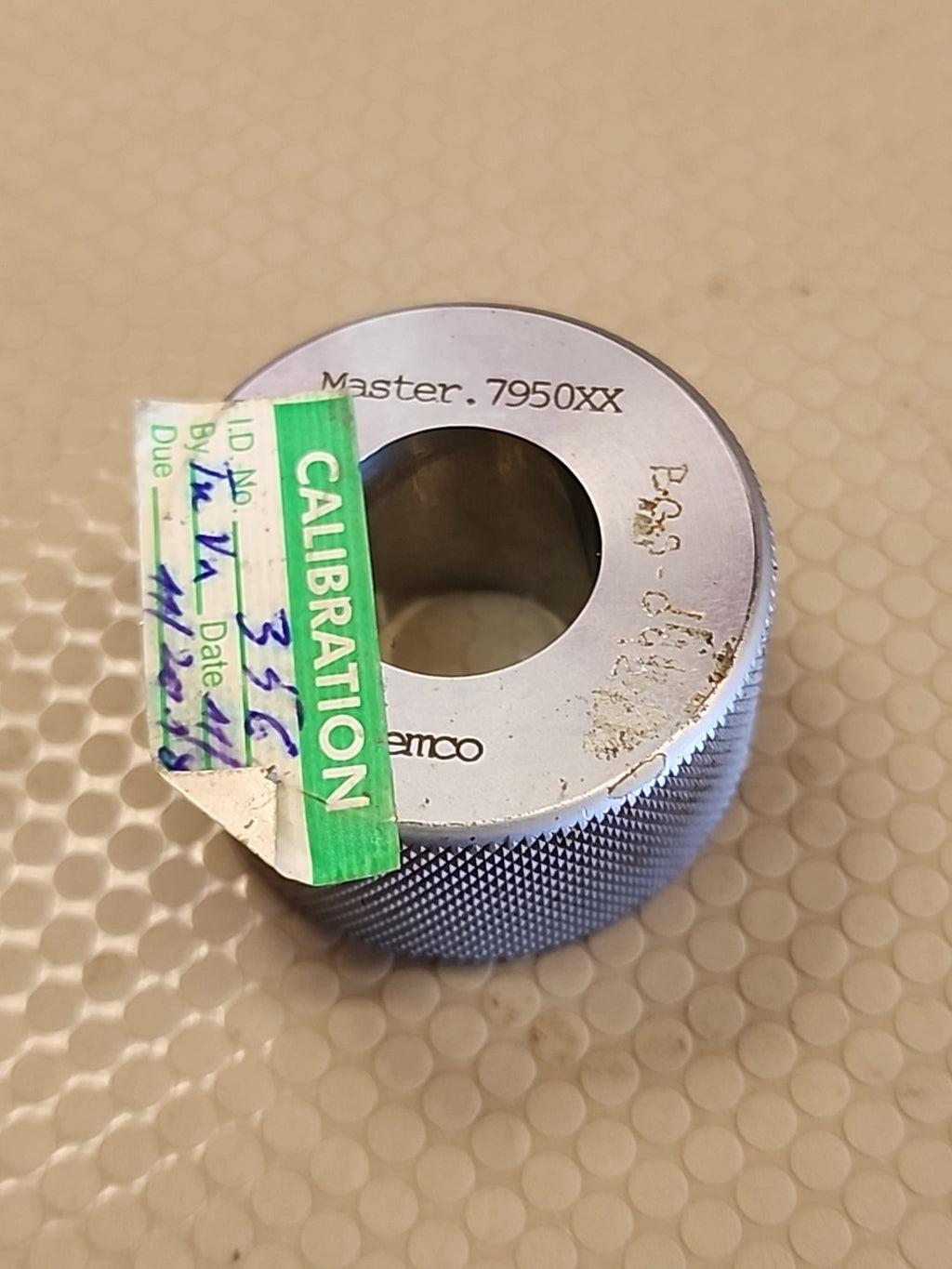 Master Ring Gauge Gage Smooth Bore .7950" USA