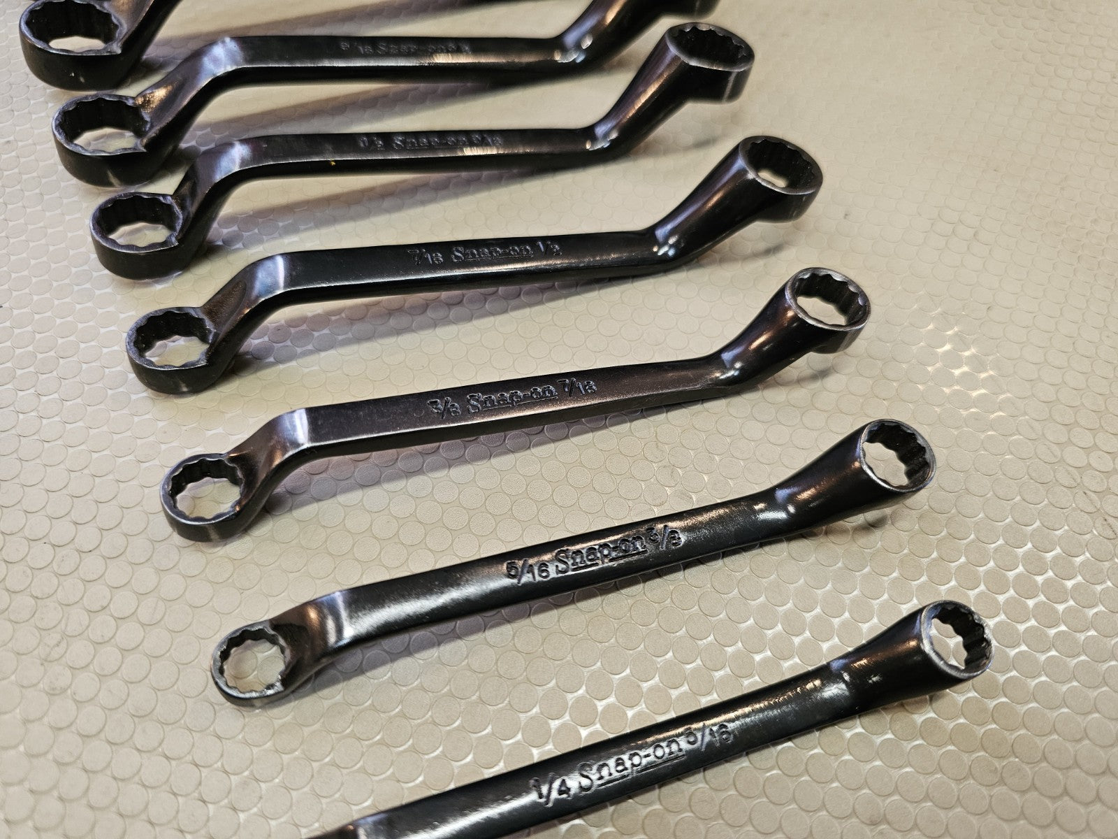 Snap-On Tools USA XS609A 8pc SAE Offset Short Box Wrench Set INDUSTRIAL *RARE!*
