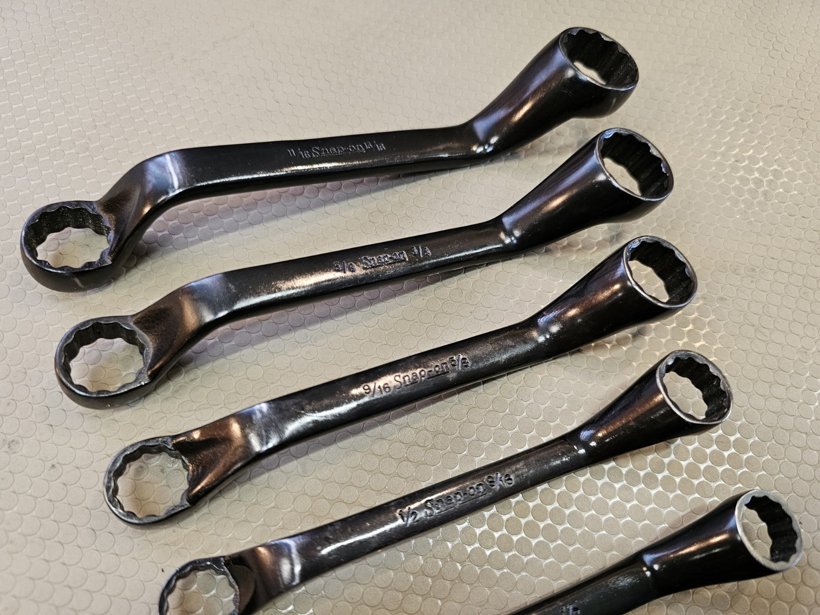Snap-On Tools USA XS609A 8pc SAE Offset Short Box Wrench Set INDUSTRIAL *RARE!*