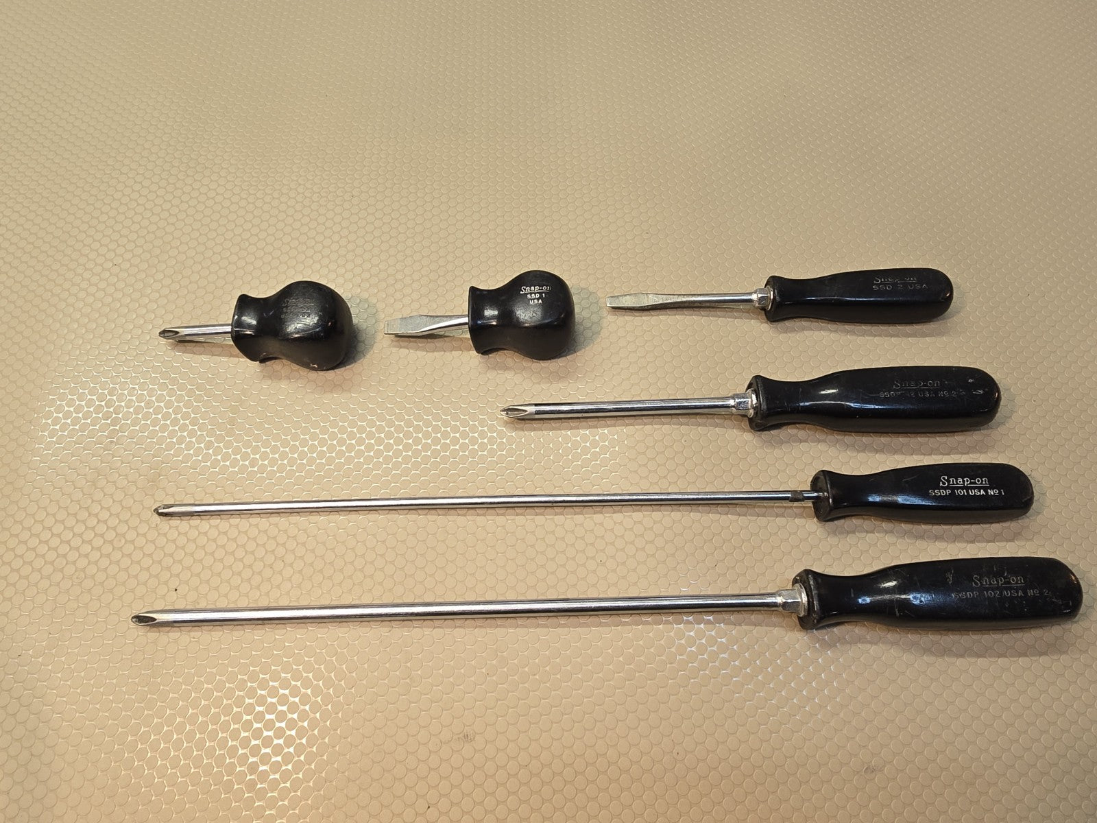 Snap On Screwdriver Set Black Hard Handle 6 pc Set SSD SSDD WITH STUBBYS