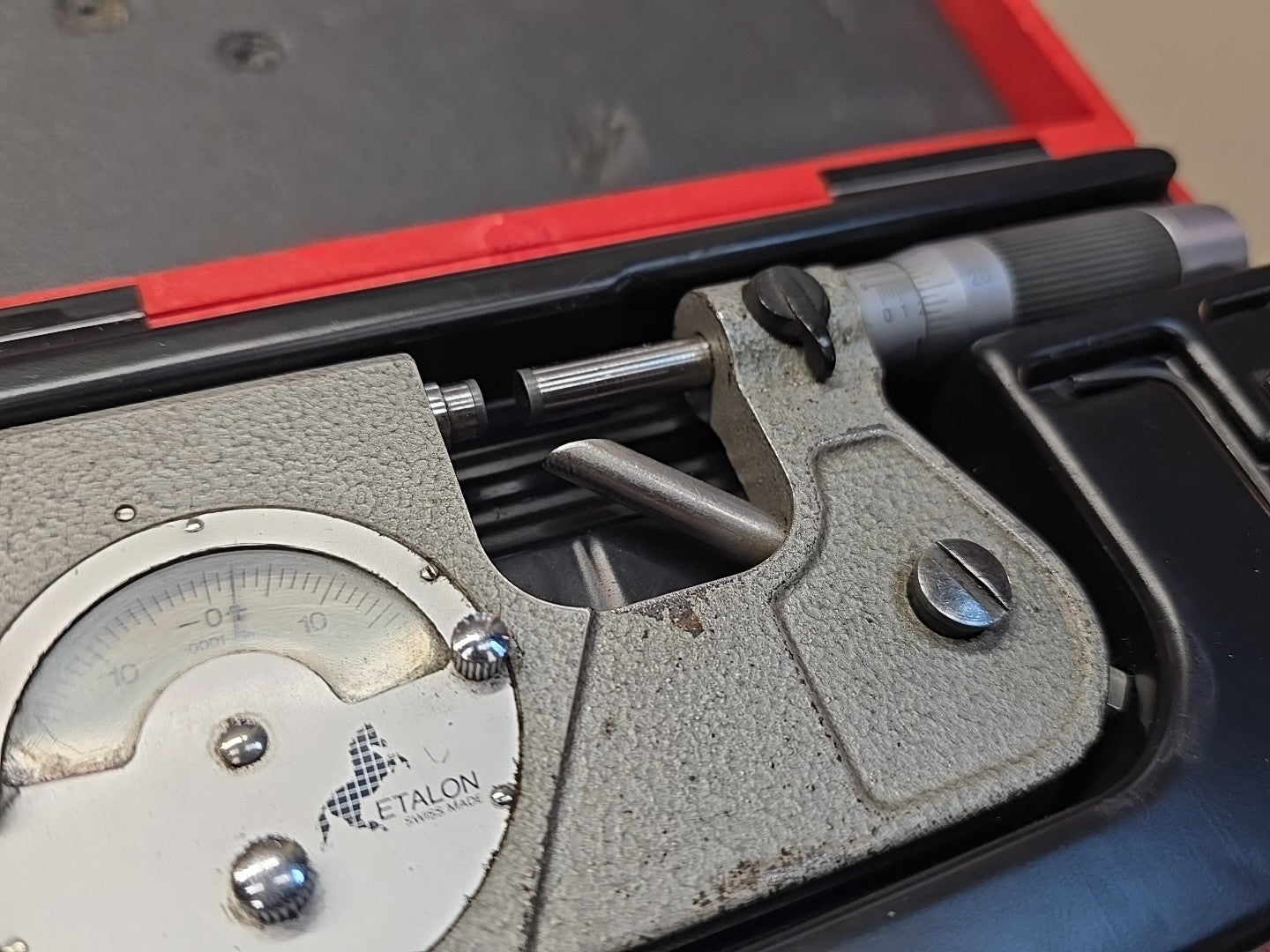 Etalon 225 Indicating Micrometer 0-1" .0001" Switzerland 072109835