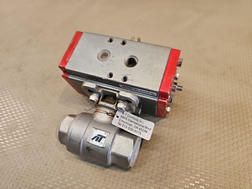 1" Pneumatic Actuated Ball Valve Stainless Steel Single Acting Spring Return