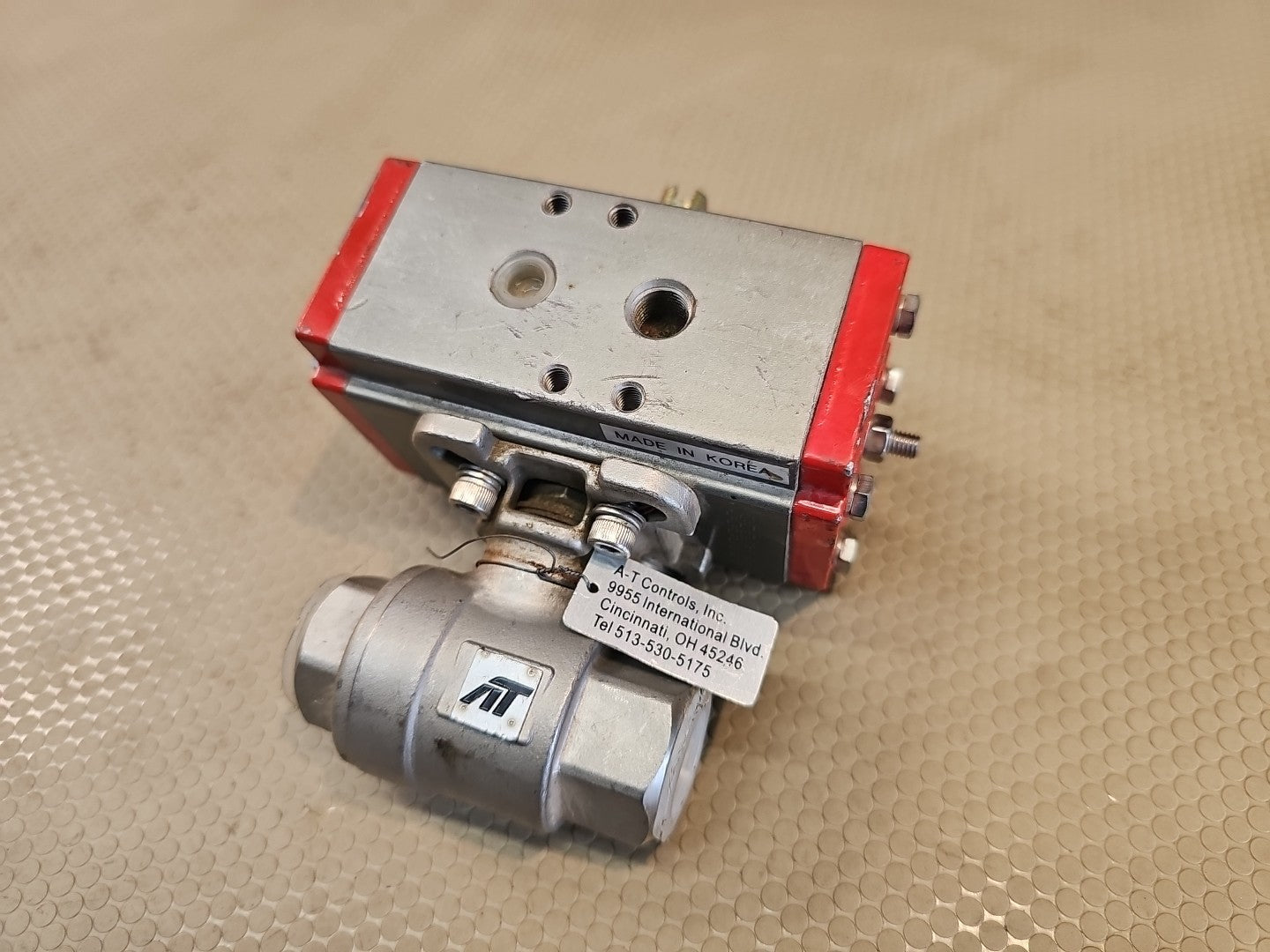 1" Pneumatic Actuated Ball Valve Stainless Steel Single Acting Spring Return