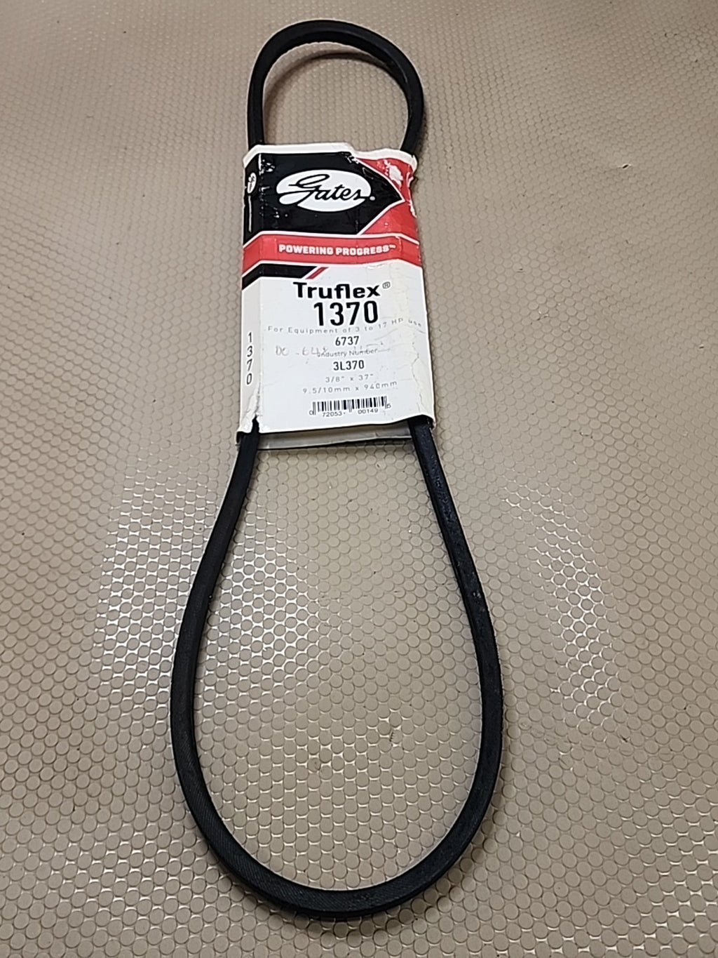 GATES  3L370 V Belt Industrial Grade  3/8" x 37" FHP HVAC Lawn Mower Auto 1370