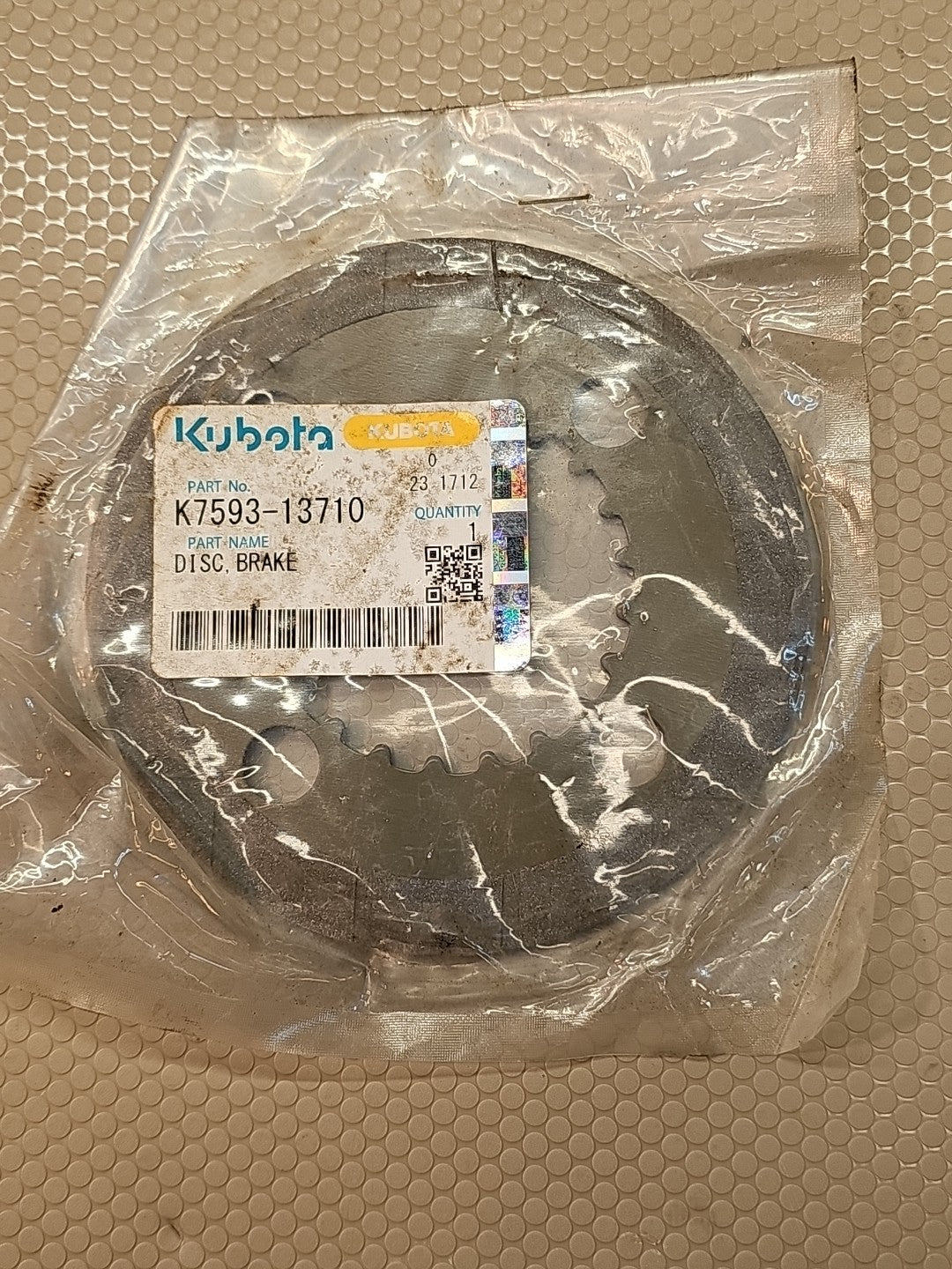 Kubota OEM K7593-13710 Rear Brake Disc Kubota "RTV-X" Series UTV NEW