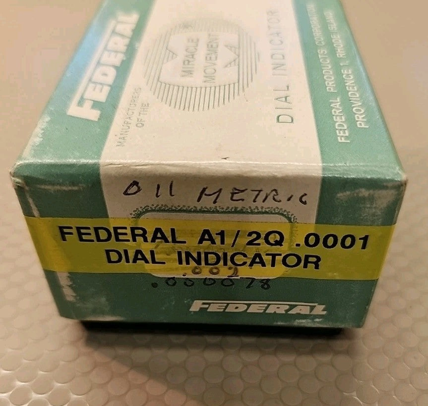 Vintage Federal A1/2Q Precision Dial Indicator Gage 0.0001" Increment Grad.