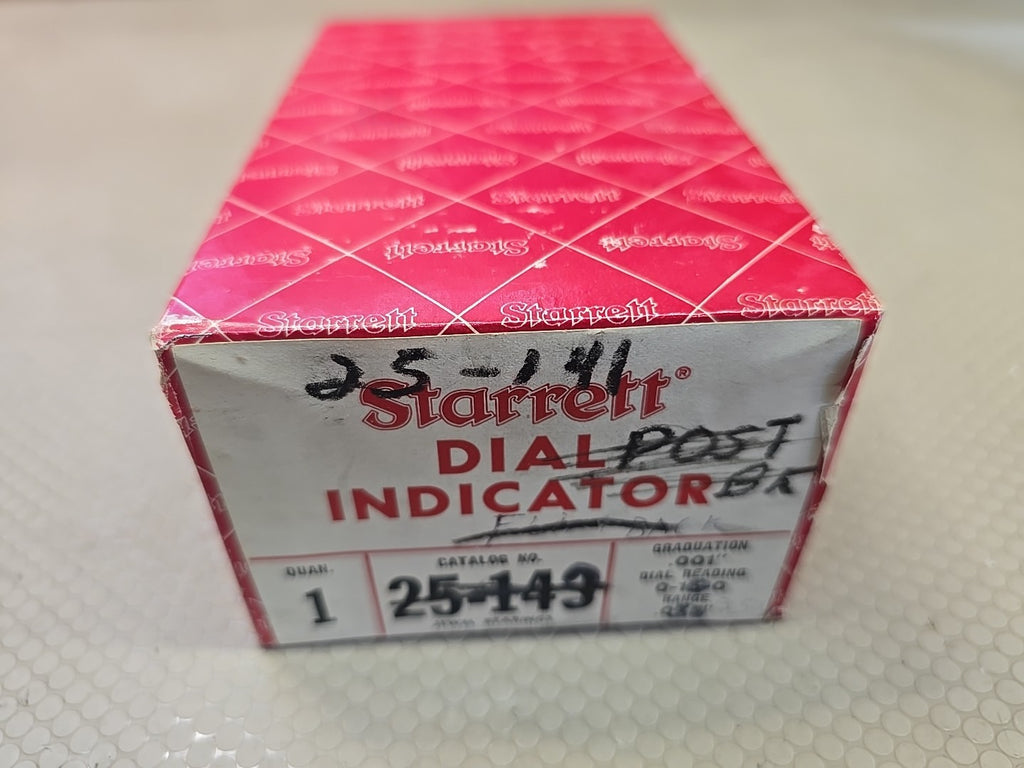 Starrett No. 25-141 Dial Test Machinist Indicator .001" Mill Metal Lathe .250"