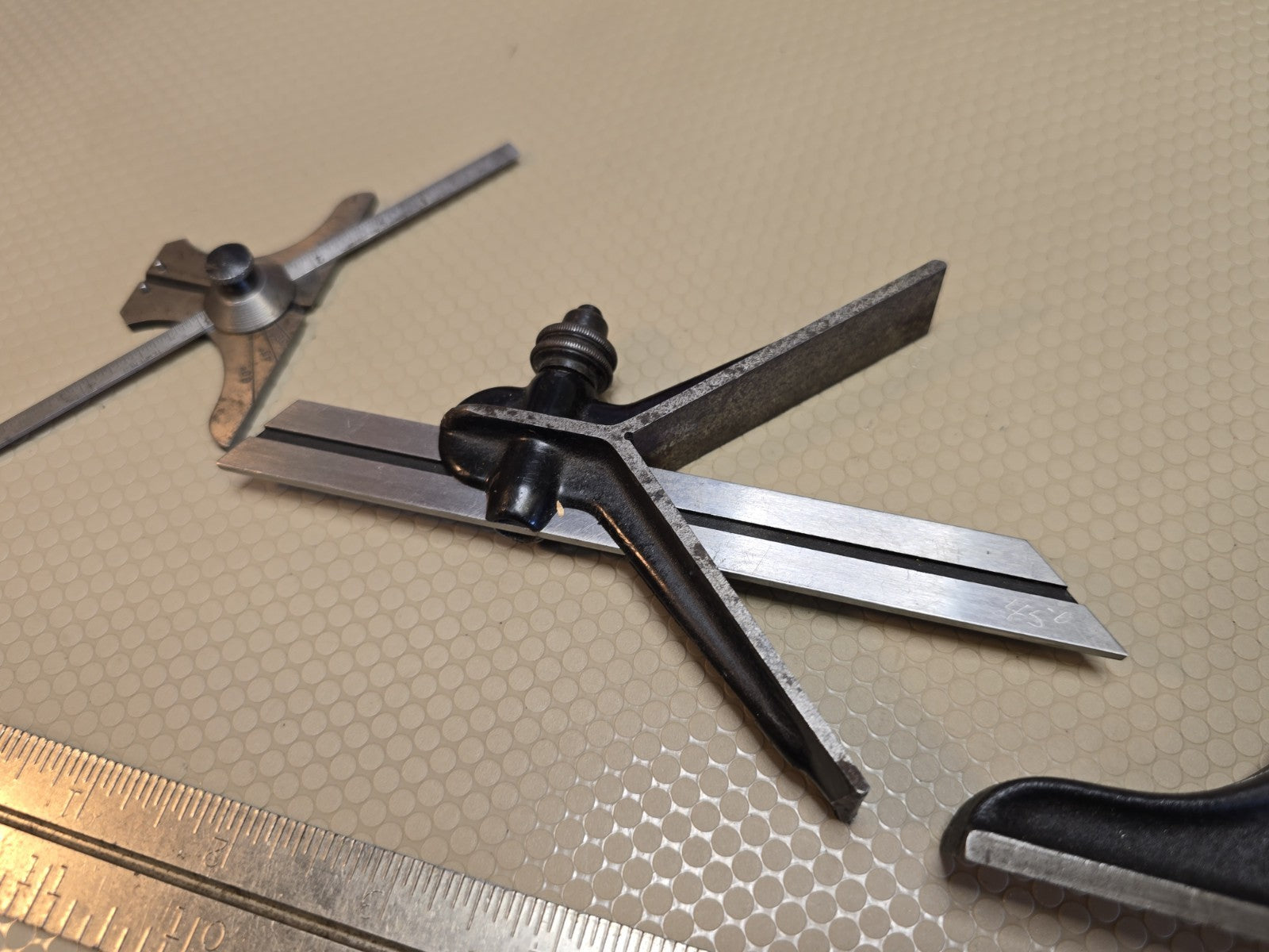 Starrett Combination Square w/No. 491 Protractor/Center Head/No. 4 12" Rule  263