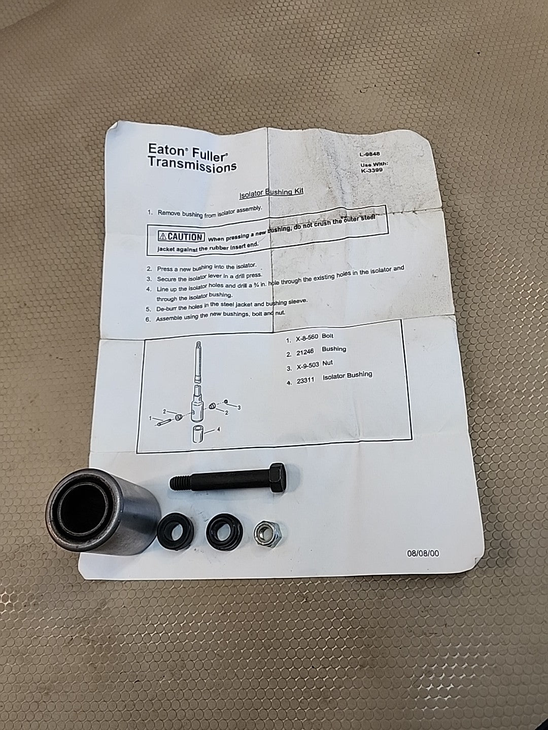Eaton Fuller Isolator Bushing Kit L-9848 