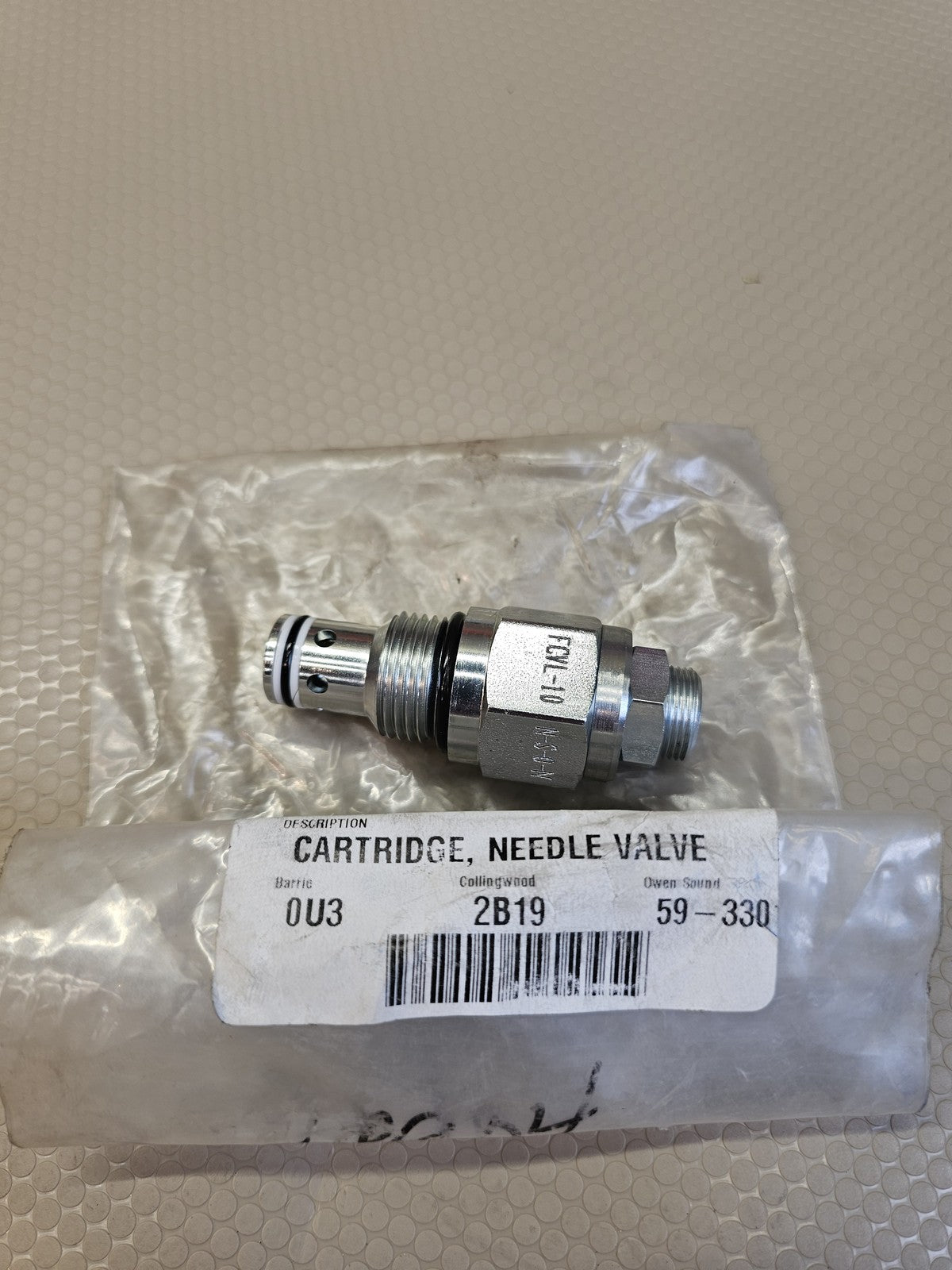 Bucher Hydraulics FCVL-10-N-S-0-N Hydraulic Cartridge Needle Flow Control Valve