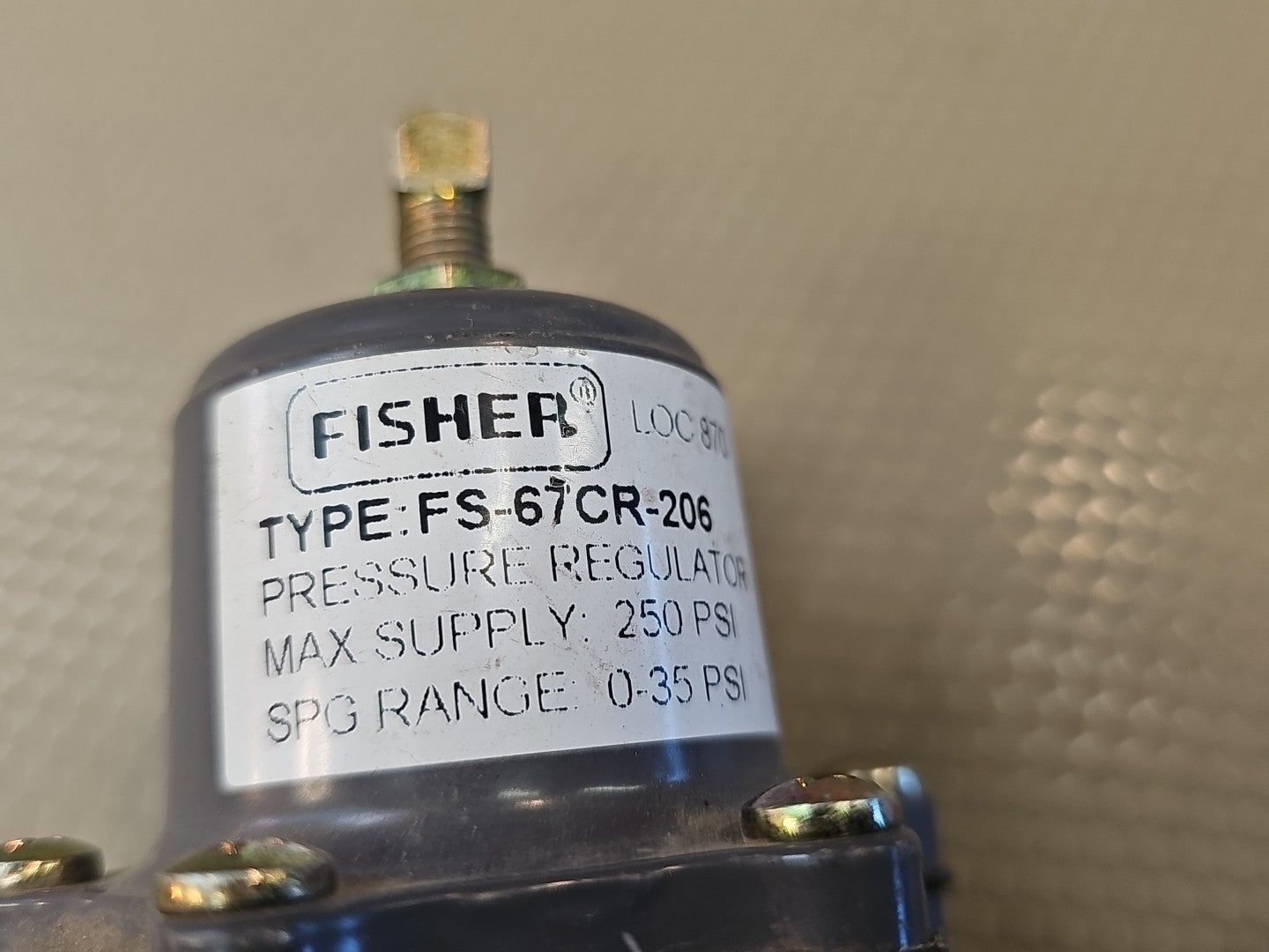 FISHER REGULATOR PRESSURE CONTROL 0-35 PSI 67CFR-206