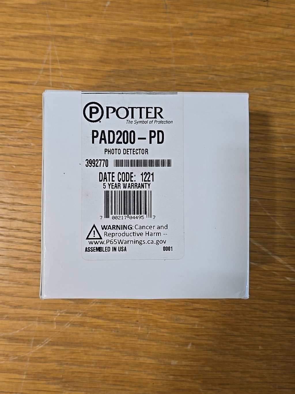 Potter PAD200-PD Photoelectric Addressable Smoke Detector (NEW) 3992770