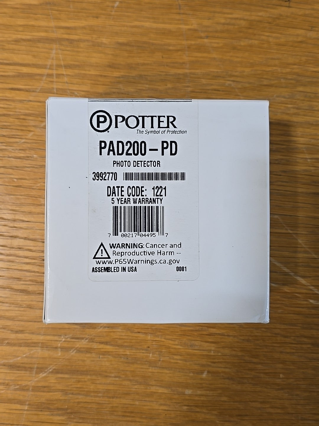 Potter PAD200-PD Photoelectric Addressable Smoke Detector (NEW) 3992770