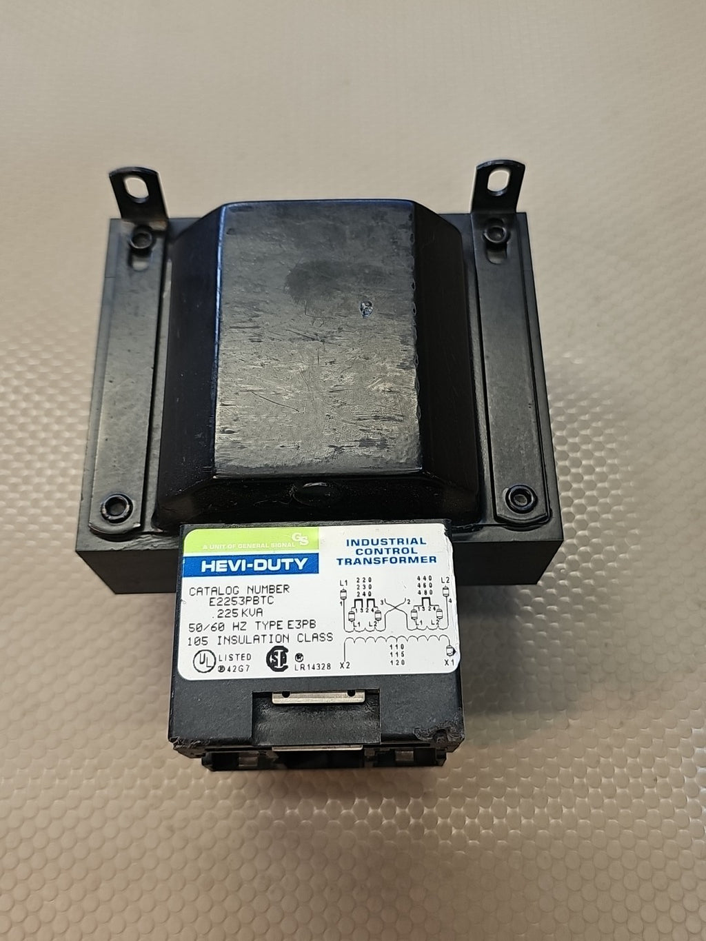 Hevi Duty Control Transformer E2253PBTC .225 Kva  Pri 480x240 Sec 120 Volt 